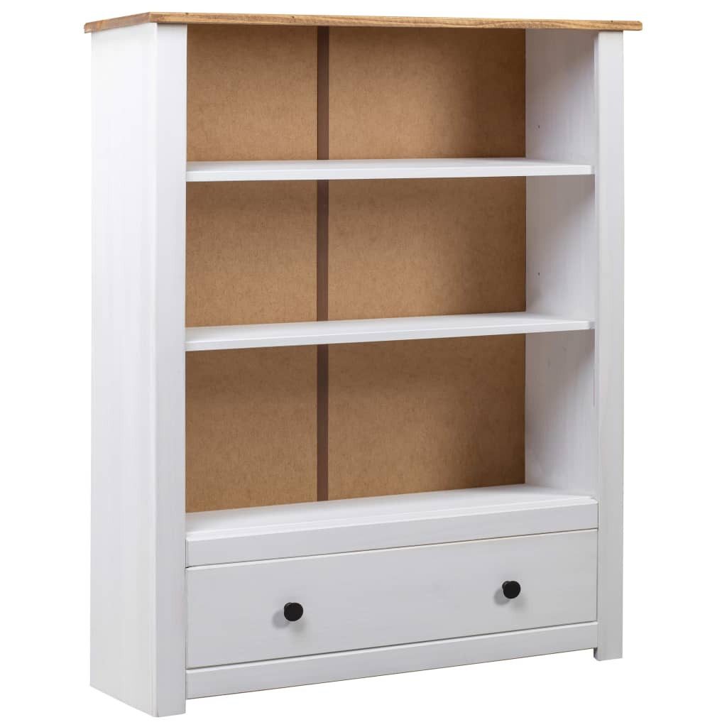 vidaXL Bücherregal Bücherregal Weiß 80 x 35 x 110 cm Massivholz Panama-Kiefer, 1-tlg.