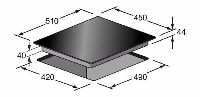 Kaiser Küchengeräte Induktions-Kochfeld, 45 cm, ohne Rahmen, Facetten,Funktionsdisplay, Power Booster