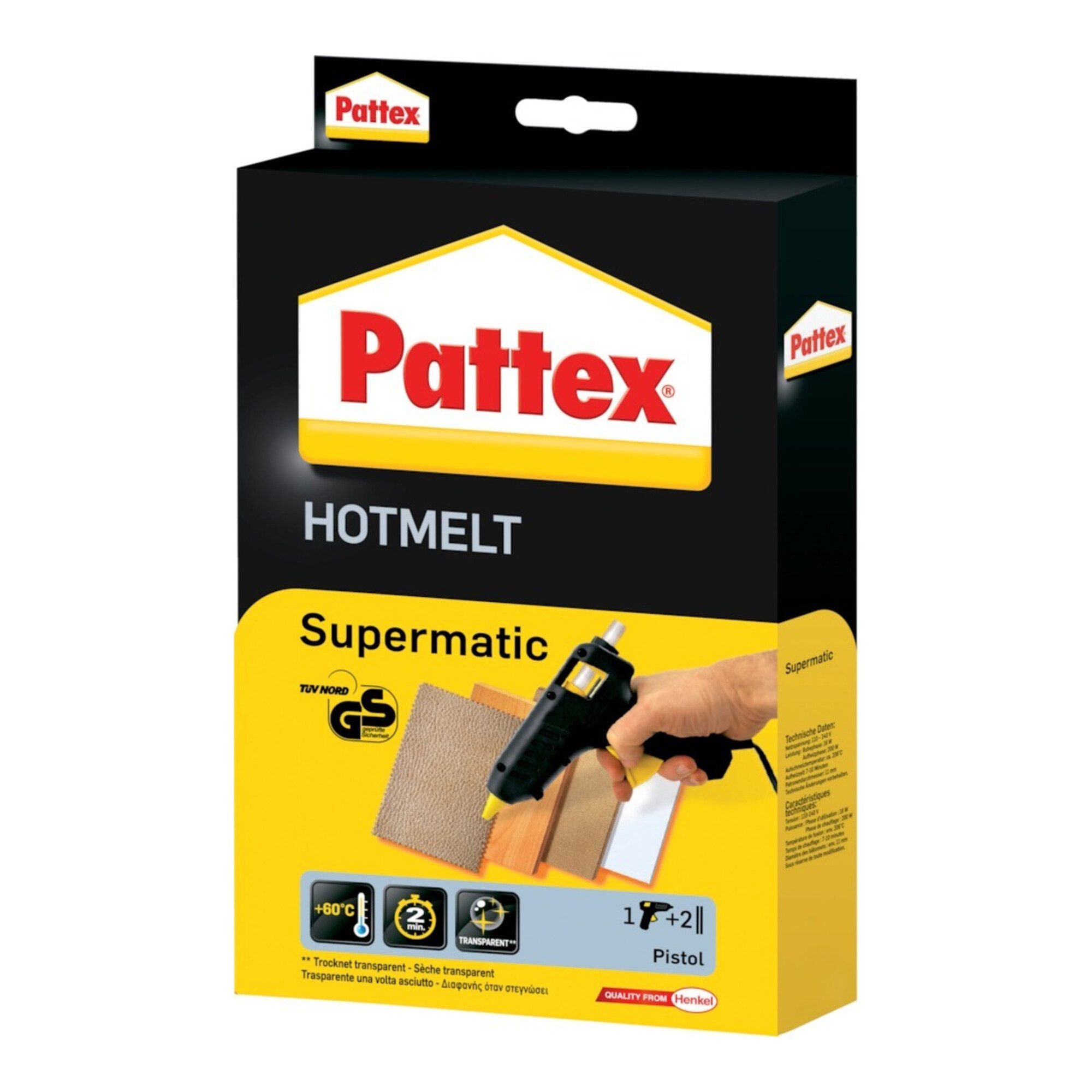 Pattex Heißklebepistole Pattex Heißklebepistole PXP 06 D.12mm m.6Patronen 230/50V/Hz