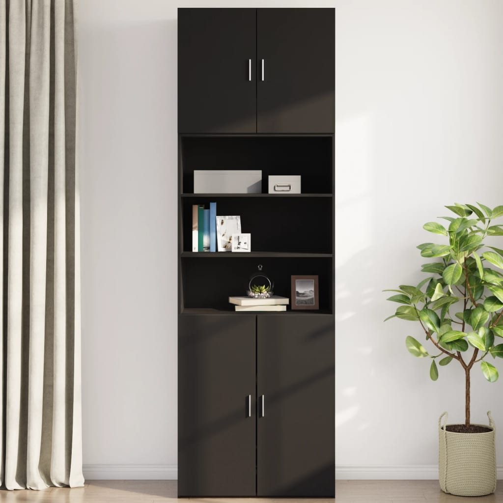 vidaXL Hängeschrank Wandschrank Schwarz 80x42,5x64 cm günstig online kaufen