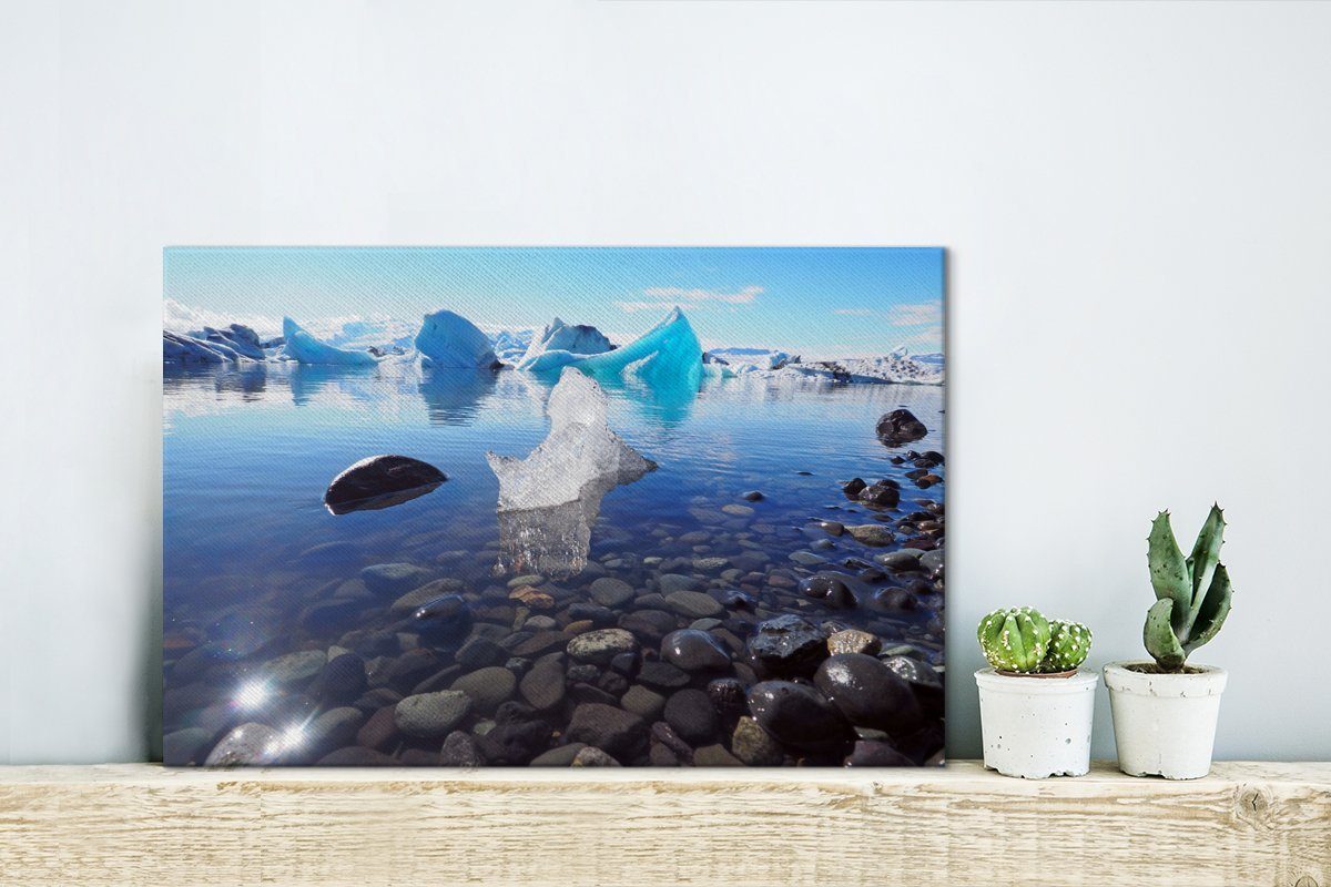 St), cm Leinwandbild Aufhängefertig, OneMillionCanvasses® Vatnajökull-Nationalpark in Wanddeko, Island, Leinwandbilder, (1 30x20 Eisberge im Wandbild