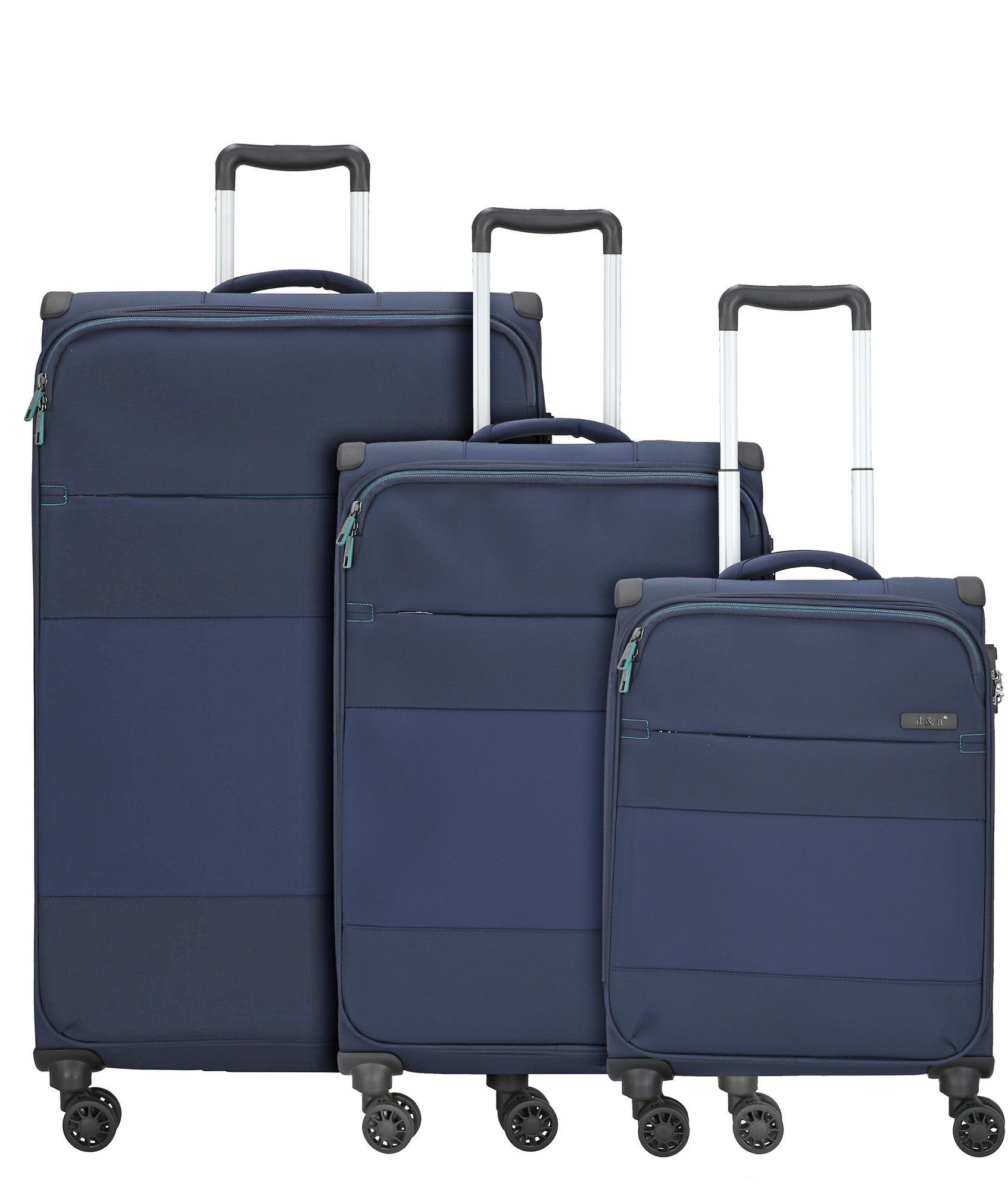 D&N Trolleyset Travel Line 9004, 4 Rollen, (3-teilig, 3 tlg), Nylon