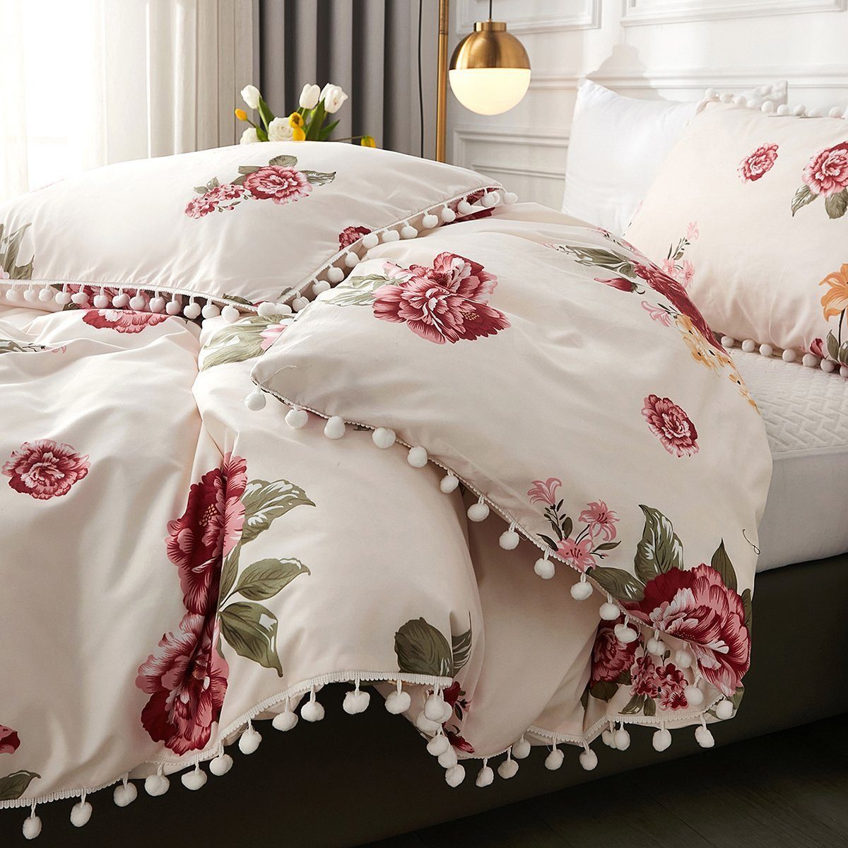 BYSURE Bettwäsche, Polyester, 2 teilig, Blume-Bettbezug-Set, günstig online kaufen