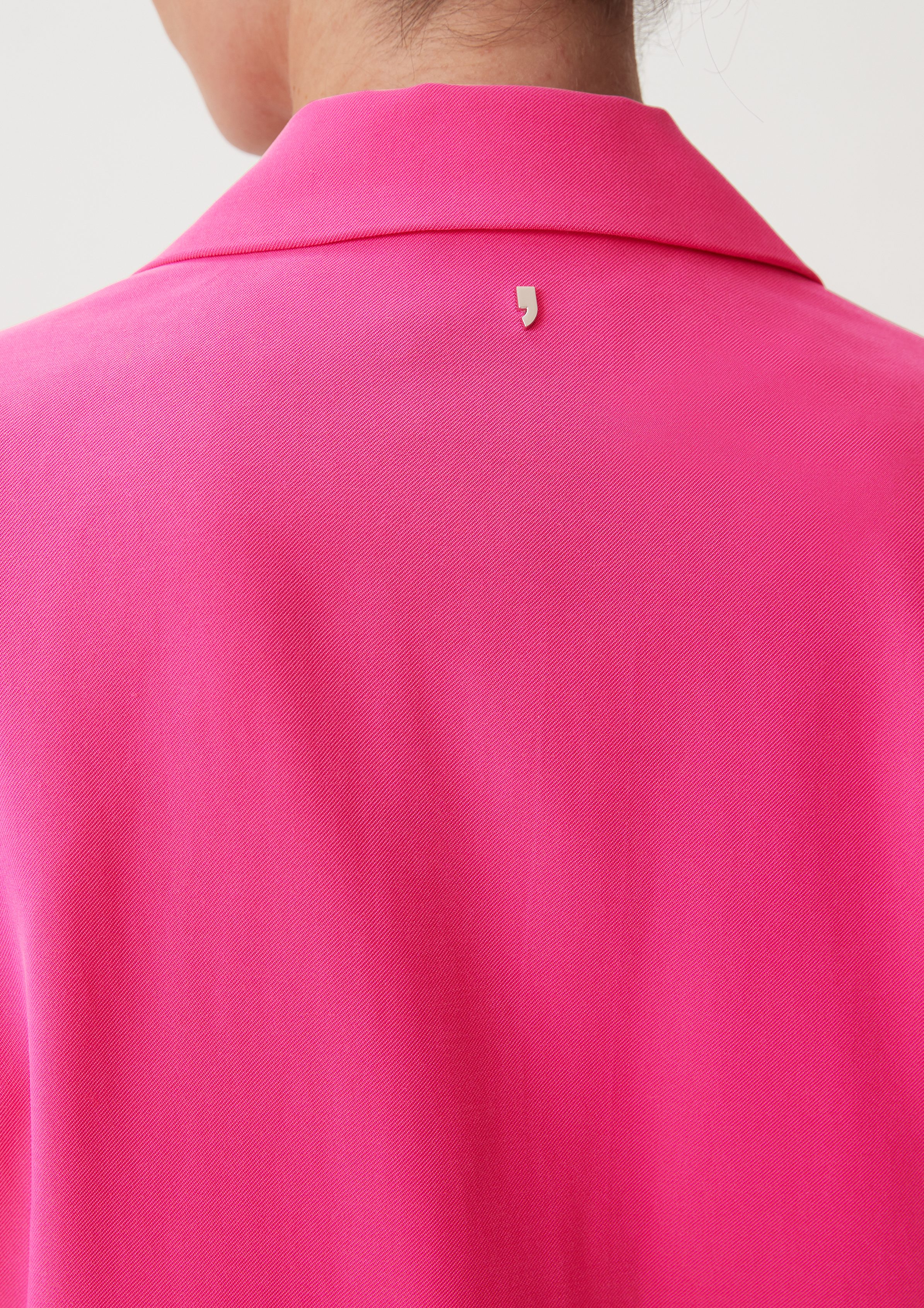 Comma Blusenblazer Langer pink Blazer Viskosemix aus Logo