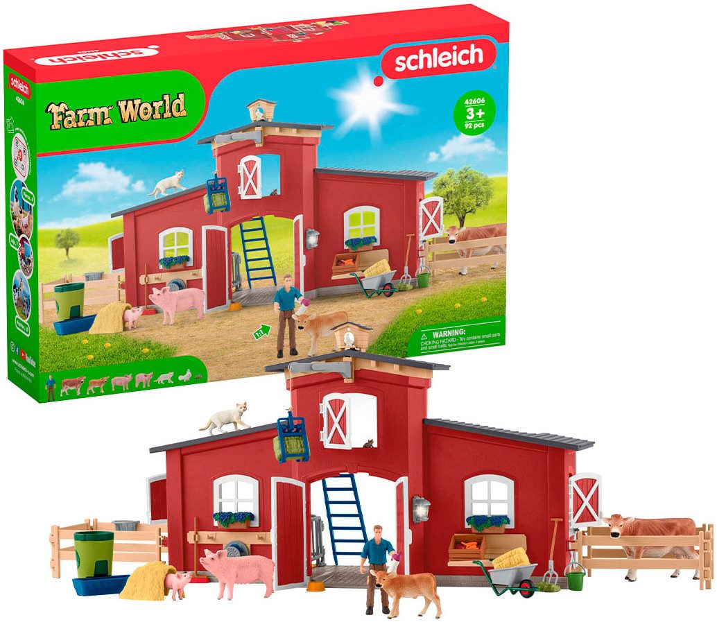 Schleich® Spielwelt FARM WORLD, Große Farm rot (42606), Made in Europe