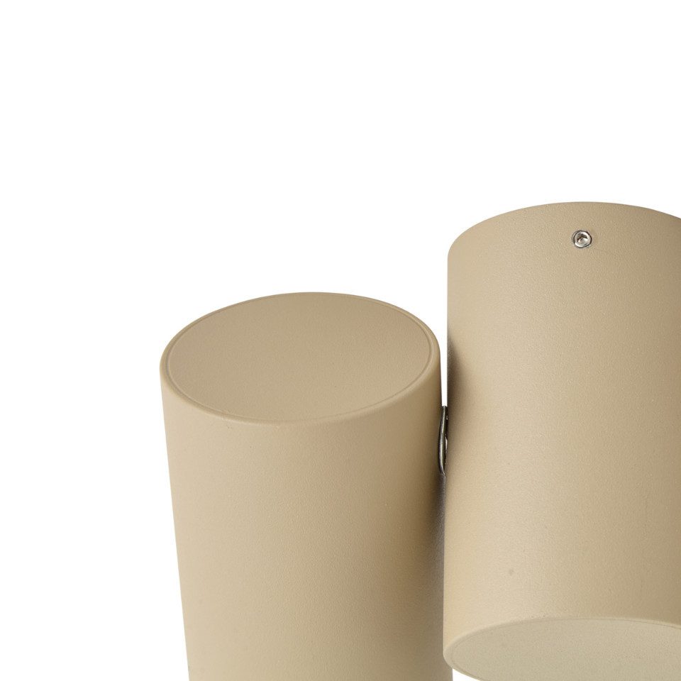 Qazqa LED Aufbaustrahler Michael, ohne Leuchtmittel, Kaltweiß, QAZQA Aufbau­spot, gu10, Taupe, Aluminium, Modern