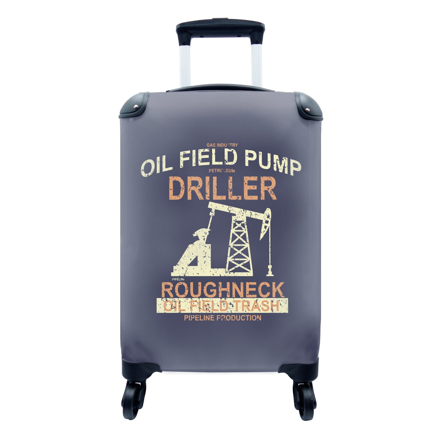 MuchoWow Handgepäckkoffer Pumpe - Öl - Vintage, 4 Rollen, Reisetasche mit rollen, Handgepäck für Ferien, Trolley, Reisekoffer