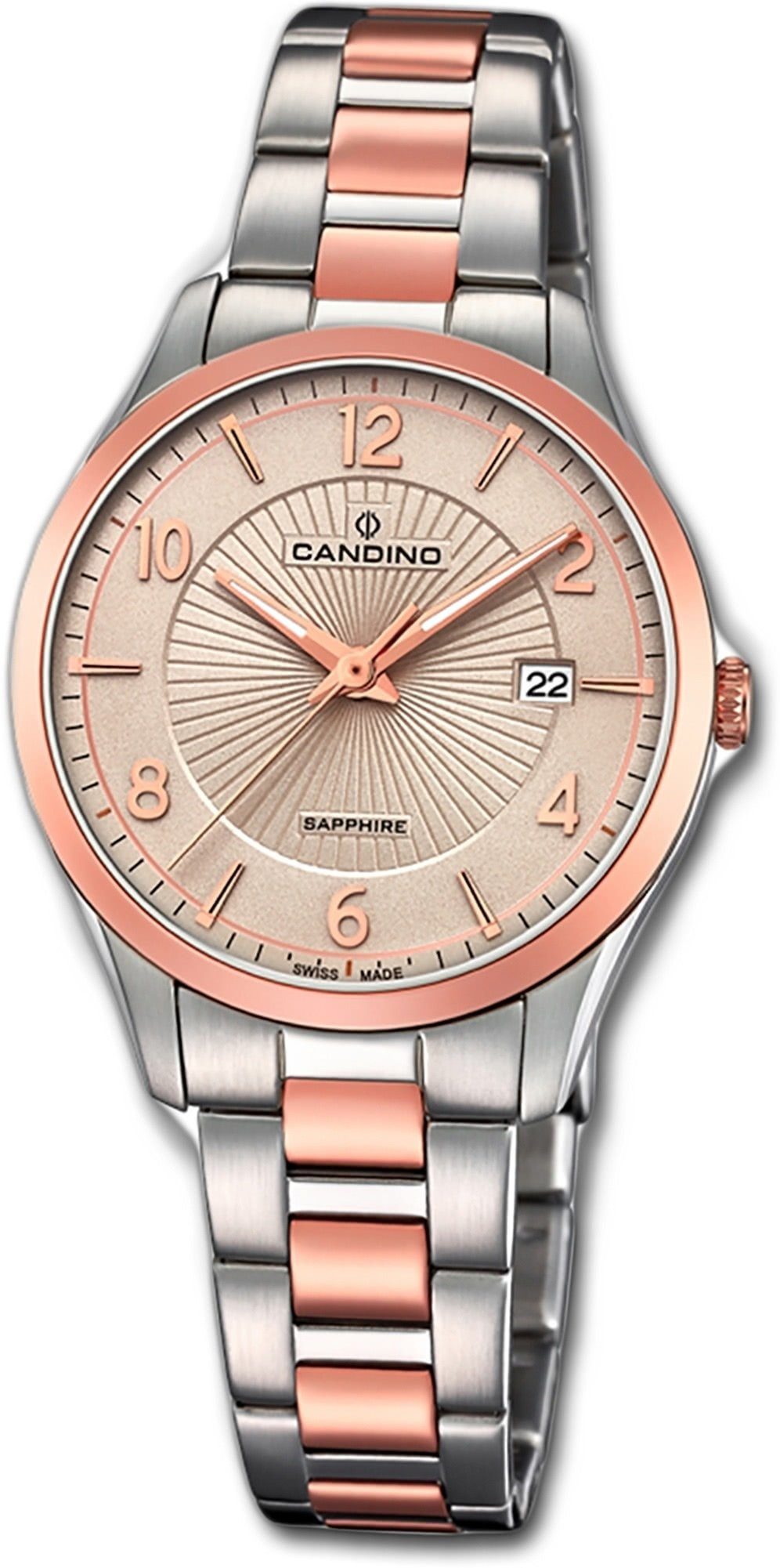 Damen Uhren Candino Quarzuhr D2UC4610/2 Candino Classic Edelstahl Damen Uhr, Damenuhr mit Edelstahlarmband, rundes Gehäuse, mitt