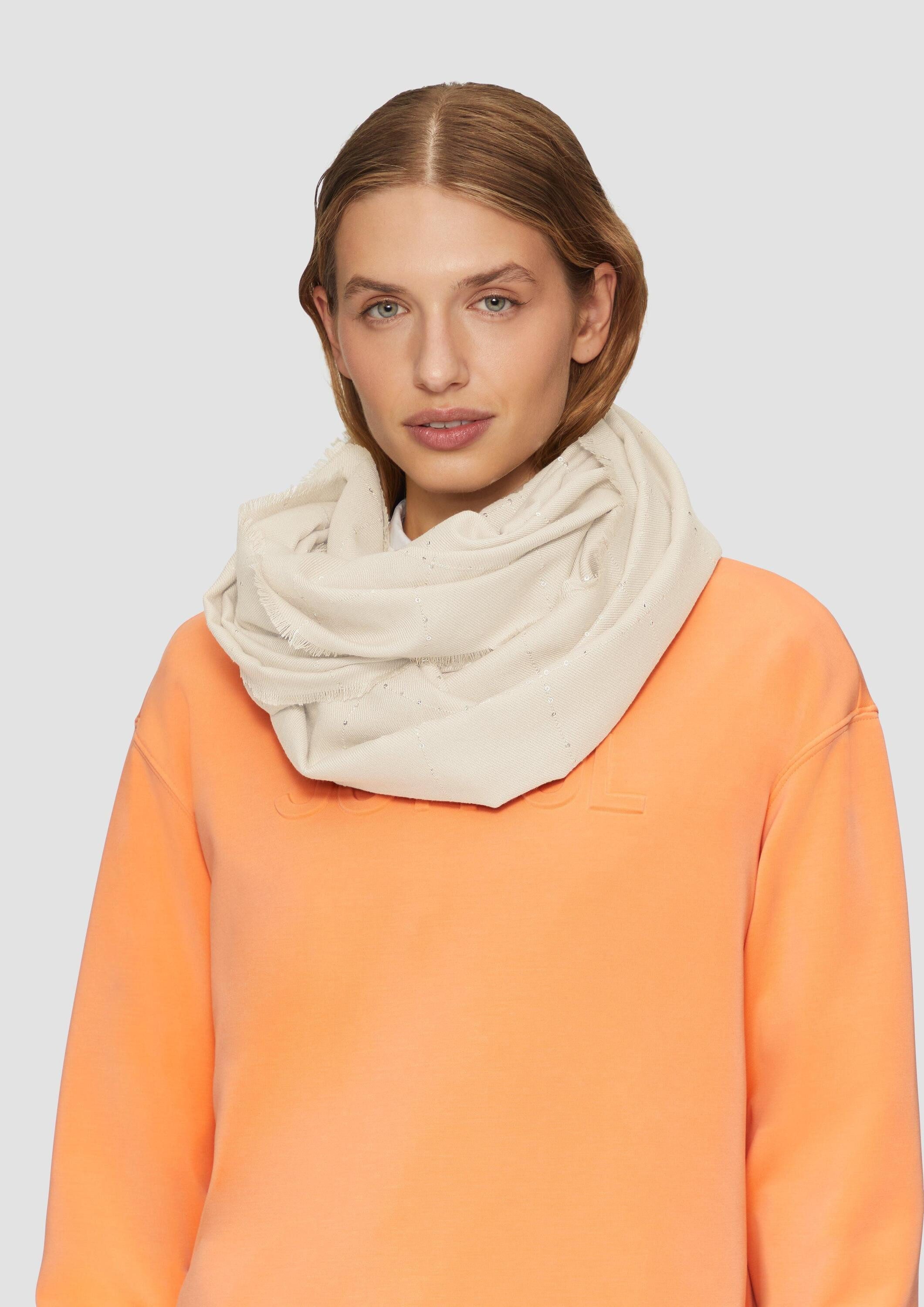 s.Oliver Schal Tuch, Viskosemix-Tuch mit Pailletten günstig online kaufen