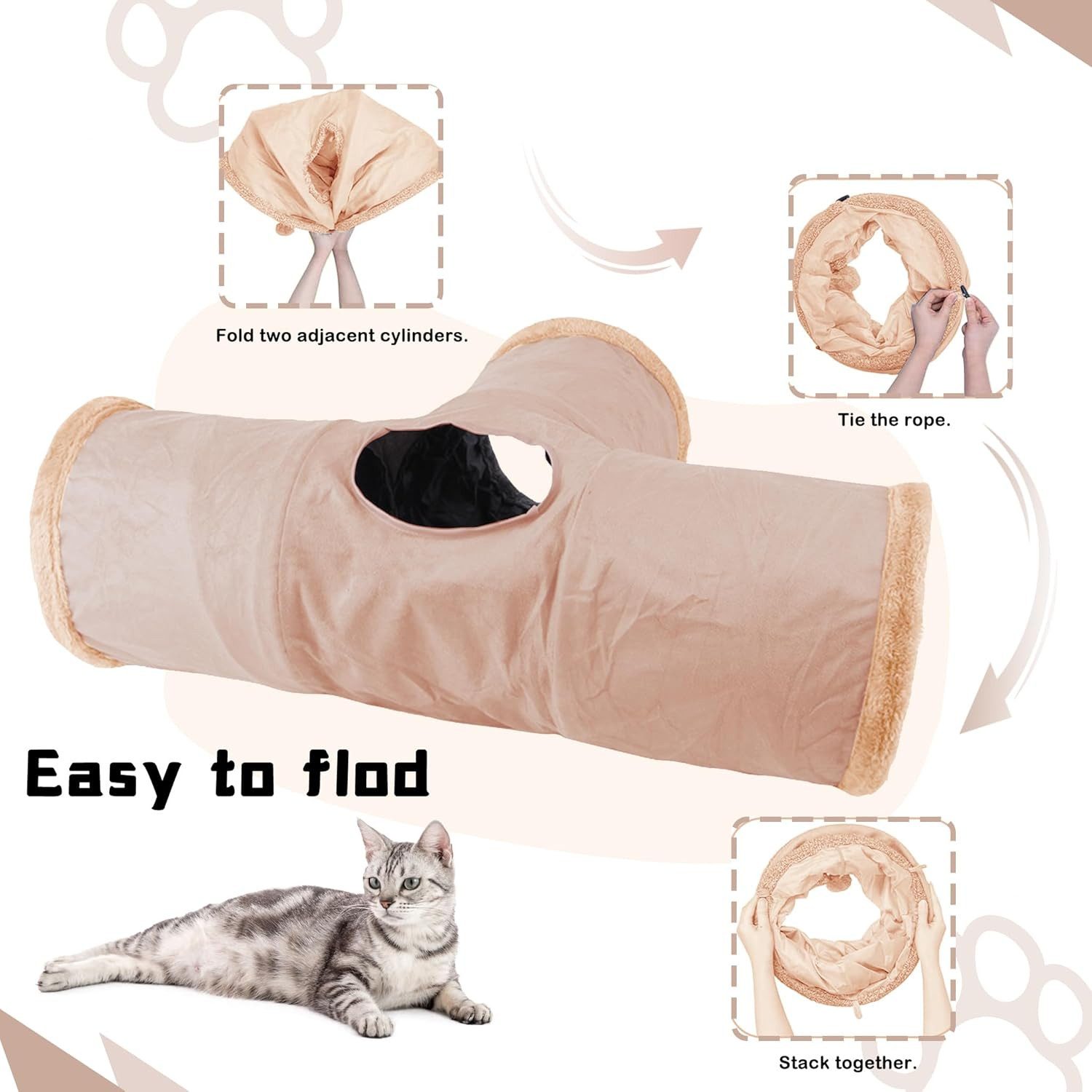 Happy Home Tier-Beschäftigungsspielzeug Faltbarer katzentunnel mit weichem günstig online kaufen