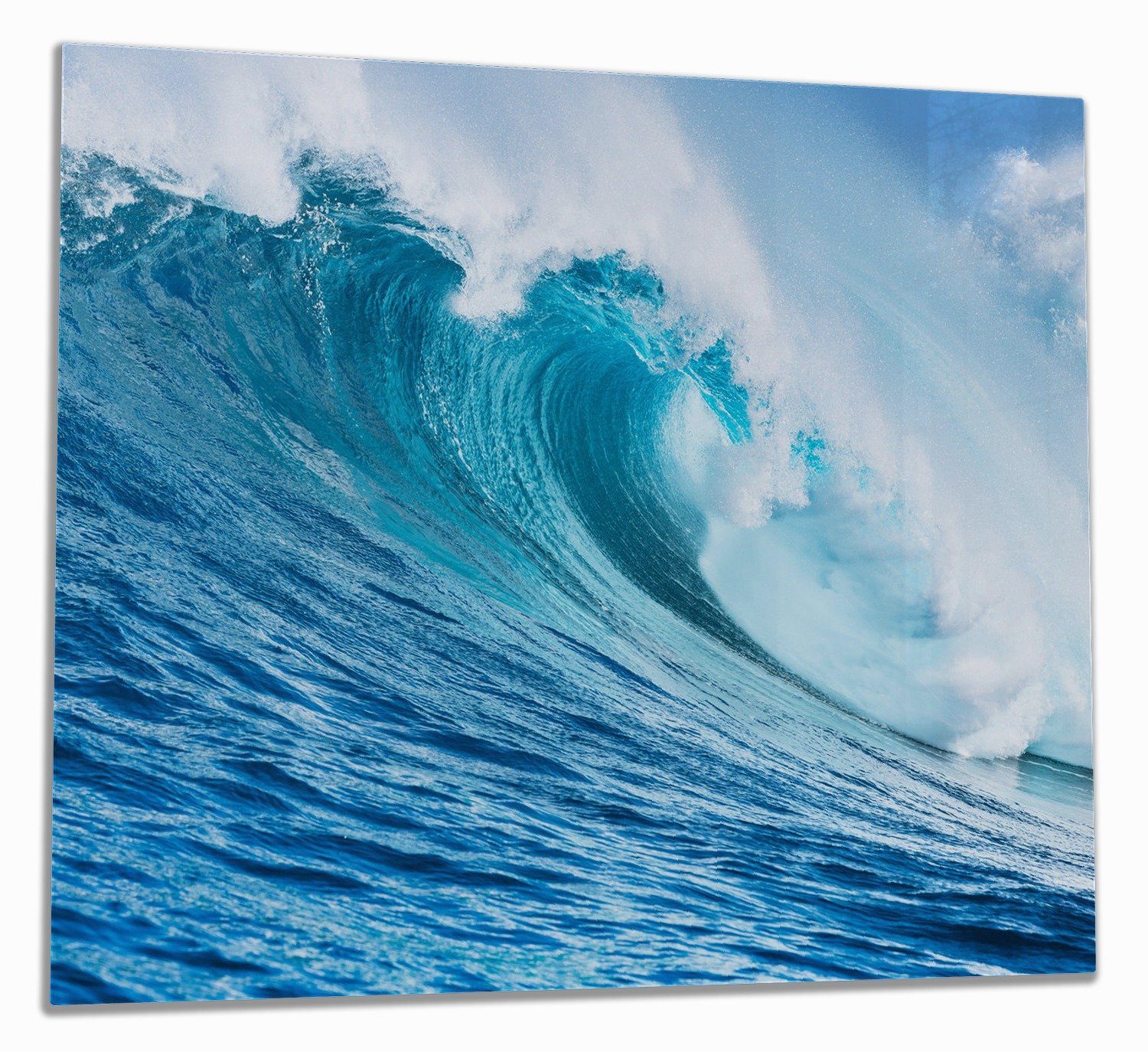 Wallario Herd-Abdeckplatte Eindrucksvolle Welle im 5mm (Glasplatte, Größen 1 ESG-Sicherheitsglas, tlg., inkl. Noppen), verschiedene Ozean