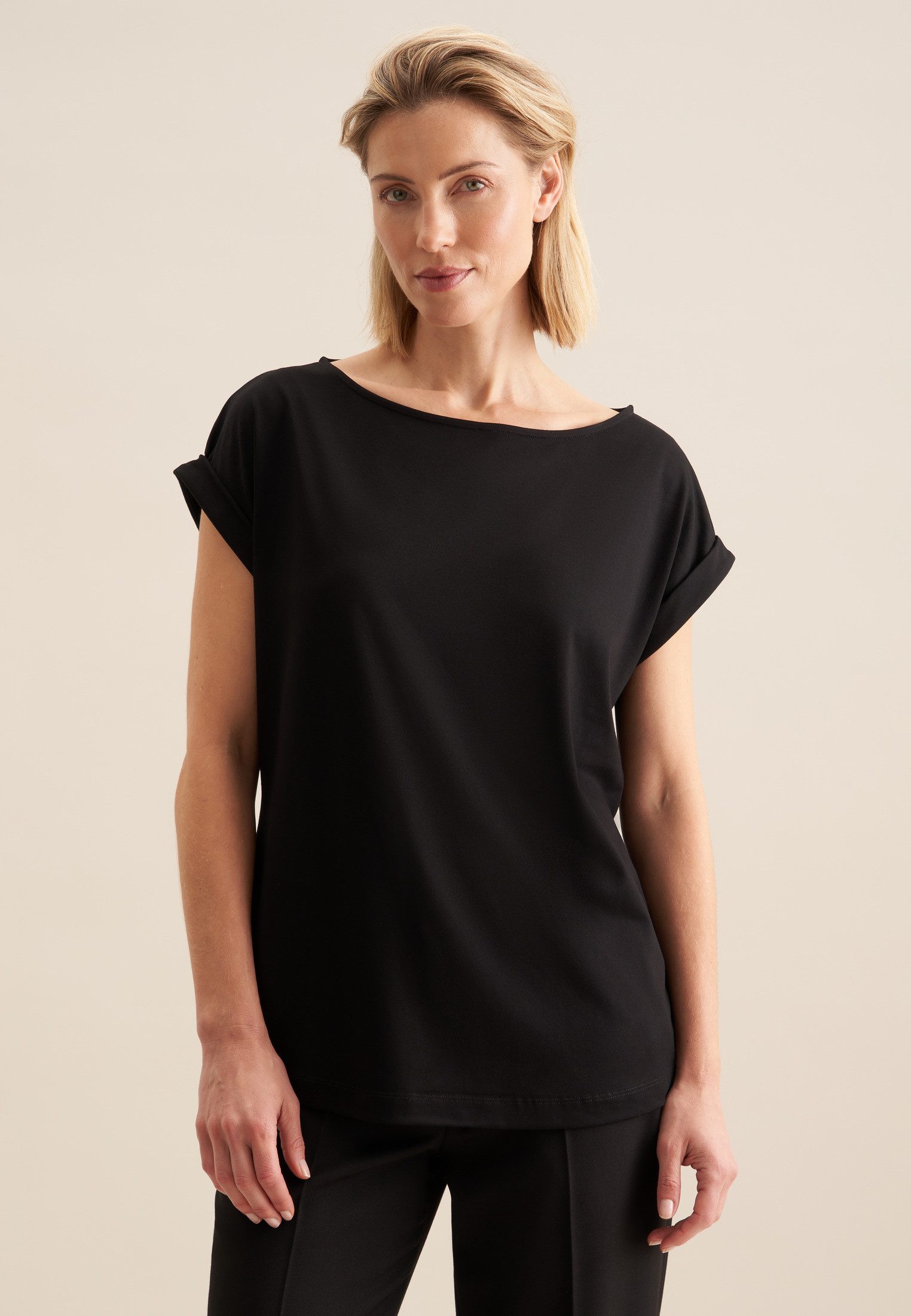 seidensticker Klassische Bluse Ohne Arm Rundhals Uni
