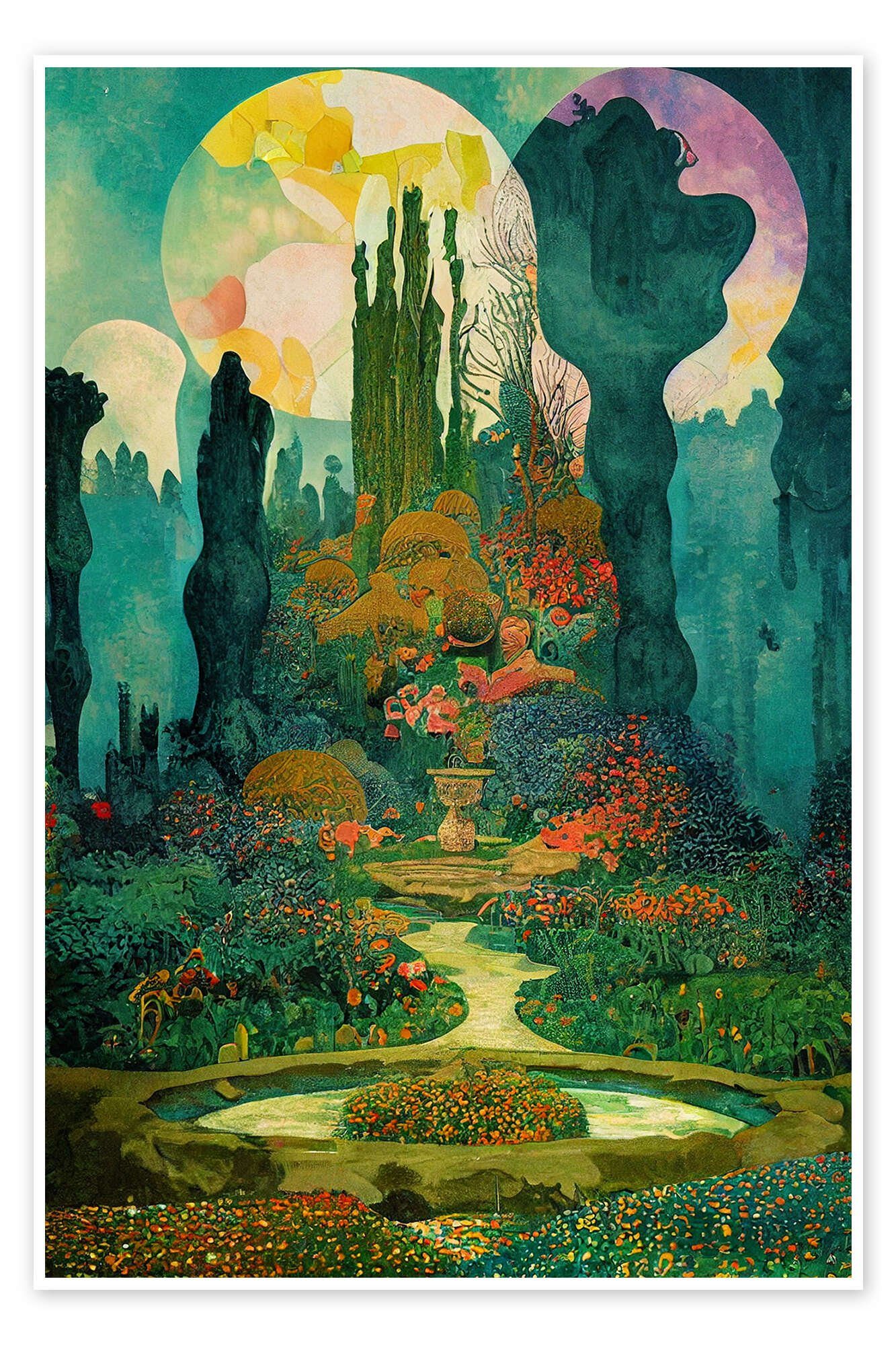 Posterlounge Wandbild Zaubergarten-Collage, Mariusz Flont, erhältlich als Poster, Leinwandbild, Wandsticker oder Acrylglasbild