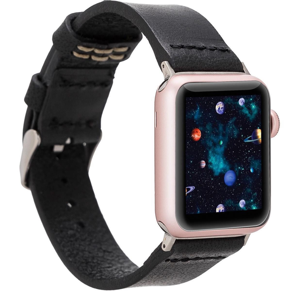 Burkley Smartwatch-Armband Exklusives Vintage Lederarmband, Handmade Stil 22
