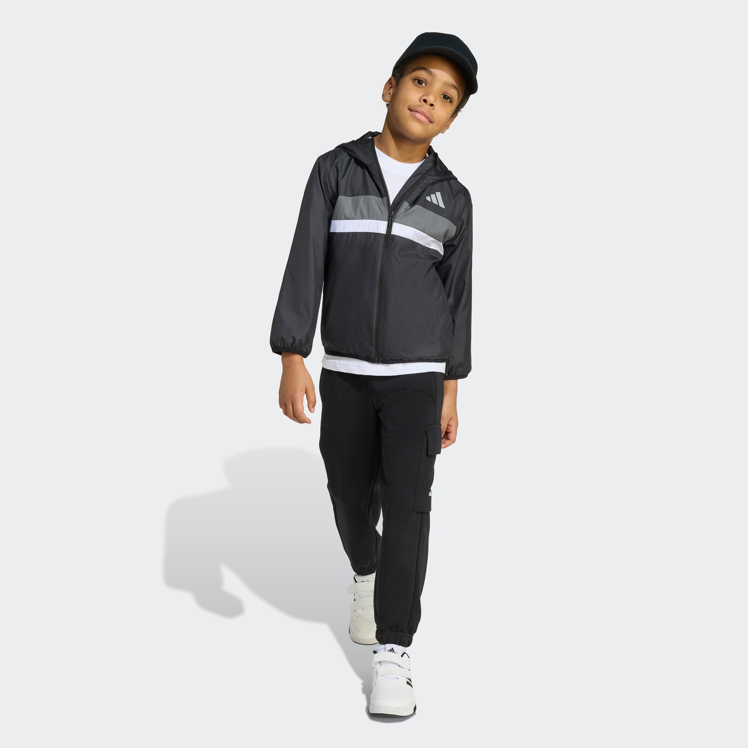 adidas Sportswear Windbreaker TIBERIO KINDER für Kinder, mit Reißverschluss, sportlicher Stil, aus Polyester