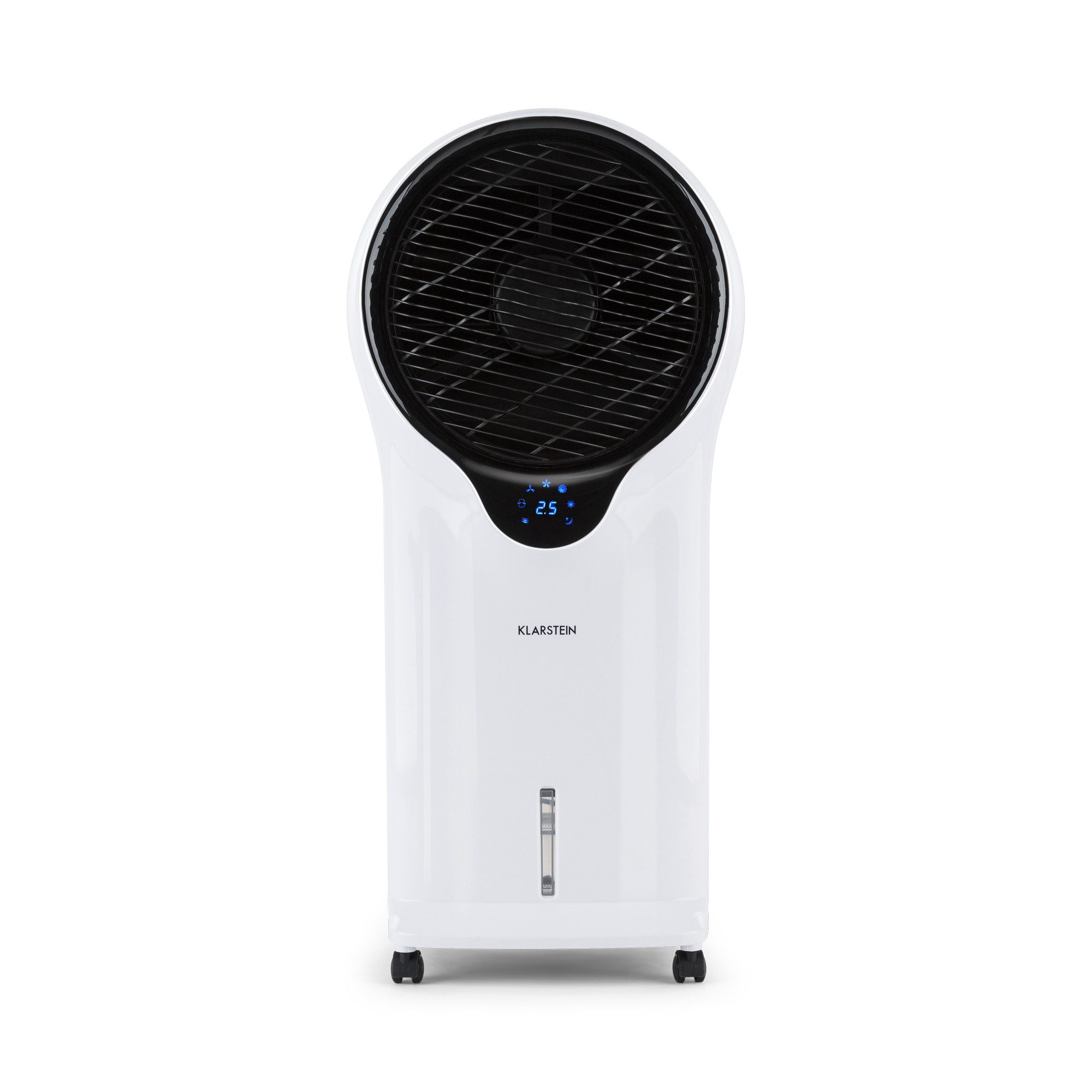 Klarstein Ventilatorkombigerät Whirlwind 5,5 L 900 m3/h Luftkühler Weiß, mit Wasserkühlung & Eis mobil Klimagerät ohne Abluftschlauch