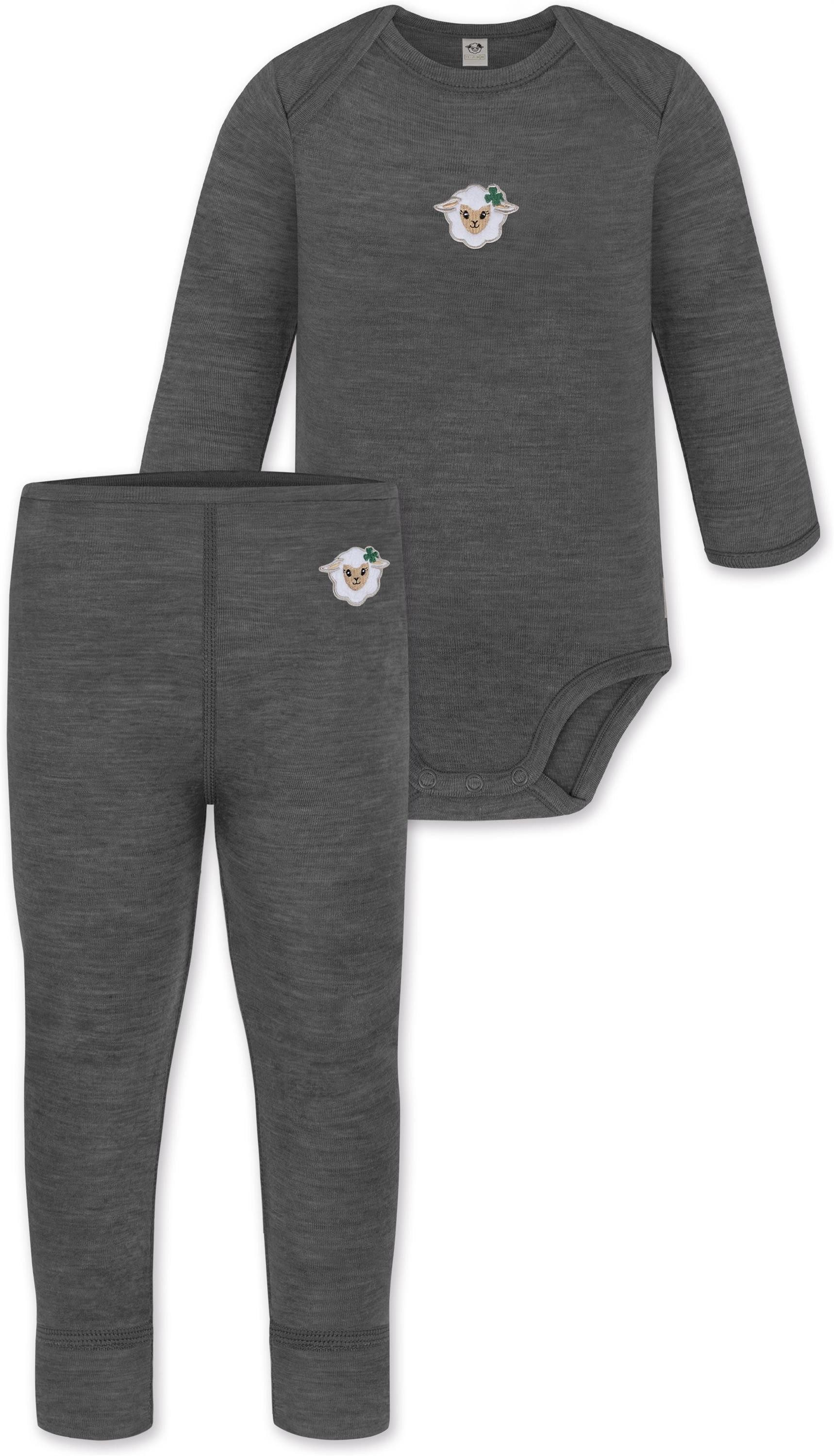 Langarmwickelbody Merino Body Langarm und Baby Merino Hose