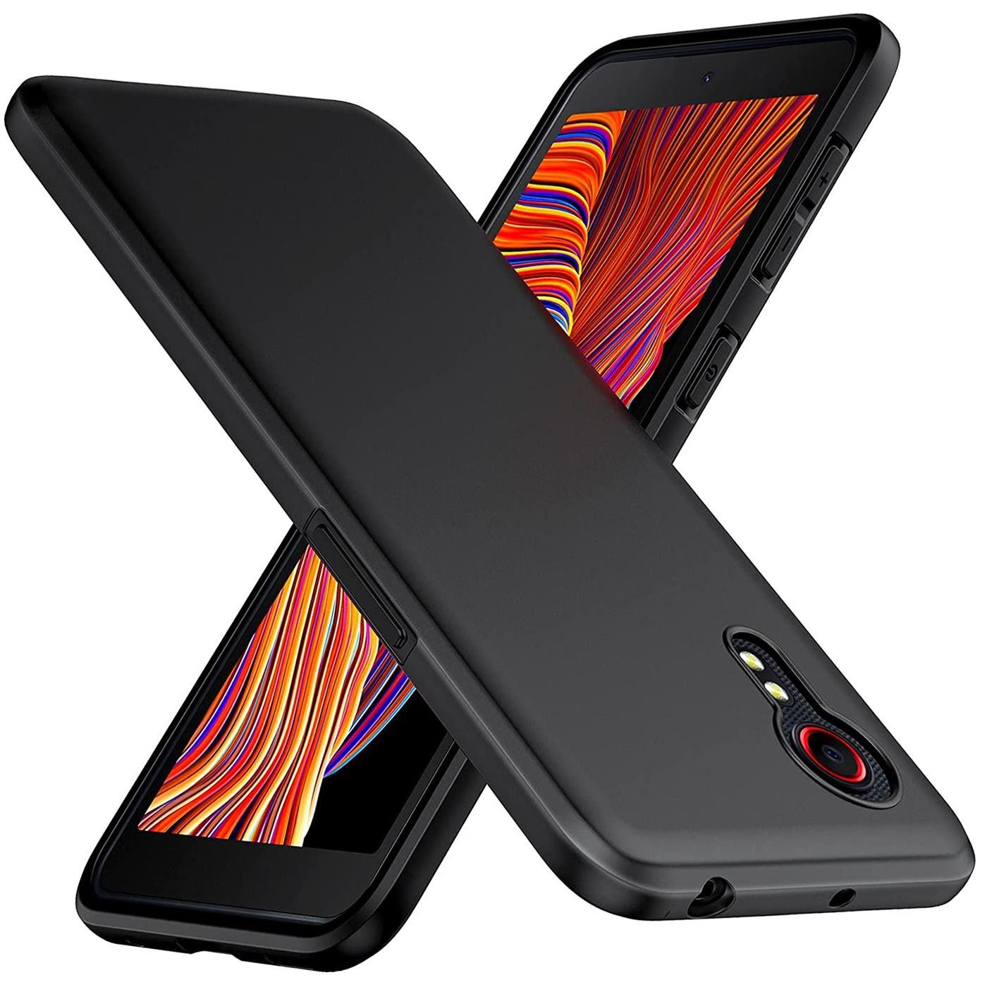 CoolGadget Handyhülle Black Series Handy Hülle für Samsung Galaxy XCover 5 5,3 Zoll, Edle Silikon Schlicht Robust Schutzhülle für Samsung XCover 5 Hülle