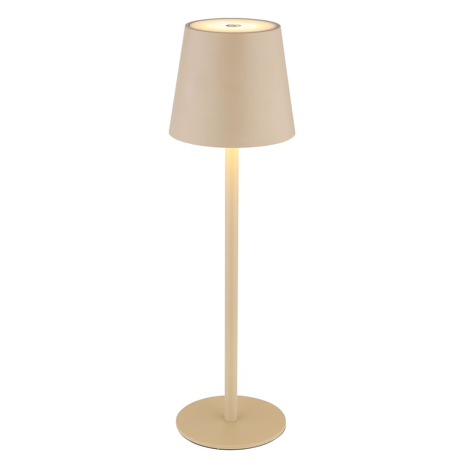 GLOBO LIGHTING Tischleuchte Tischlampe kabellos mit Akku Touch Dimmer Tischleuchte Dimmbar Beige