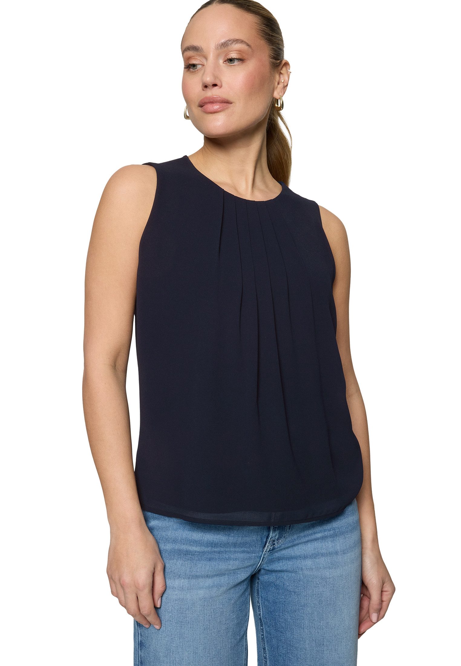 Blusentop Damen mit Rundhalsausschnitt