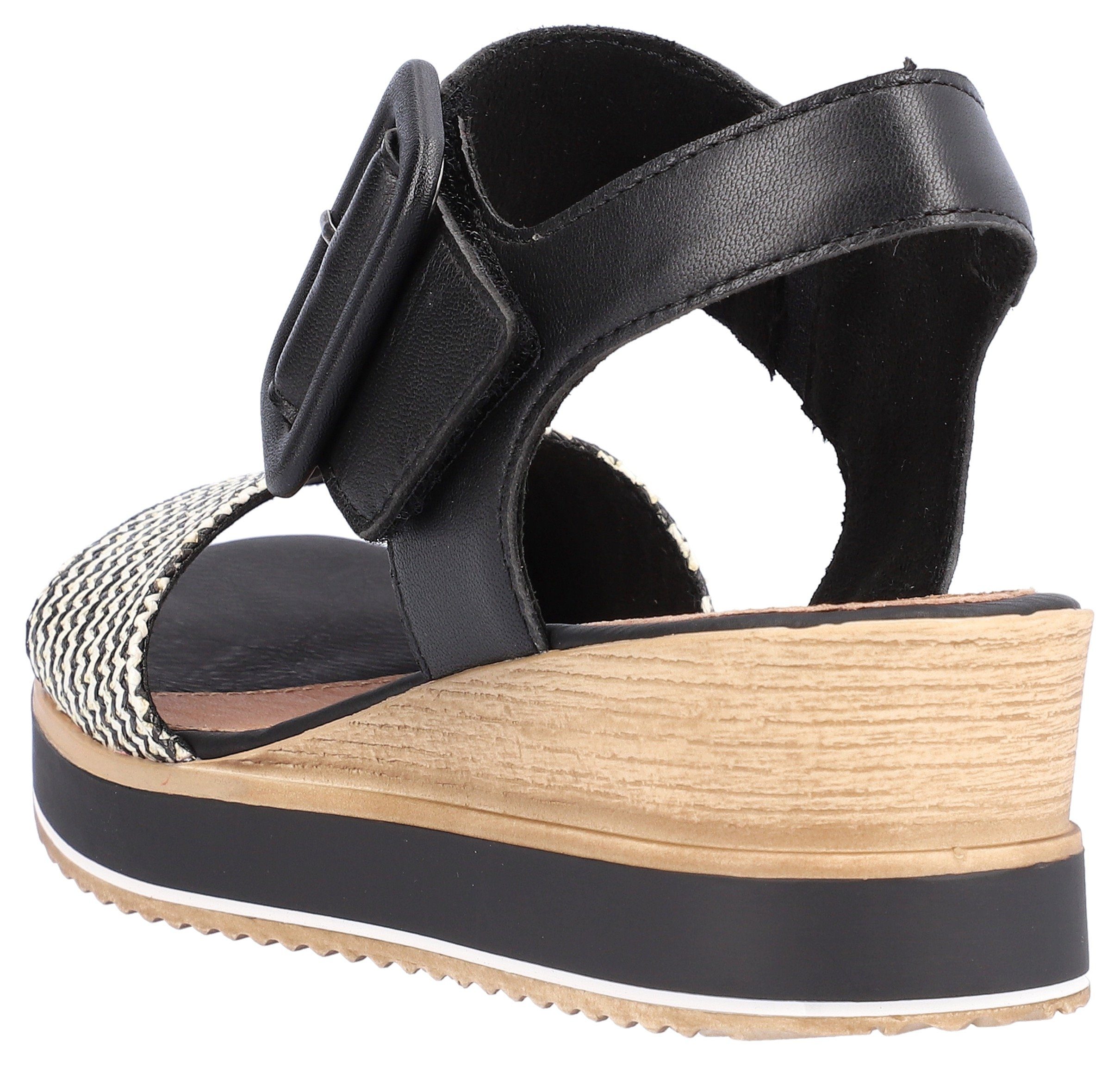 Remonte Sandalette Sommerschuh, Sandale, Bequemschuh mit Klett unter der Zierschnalle