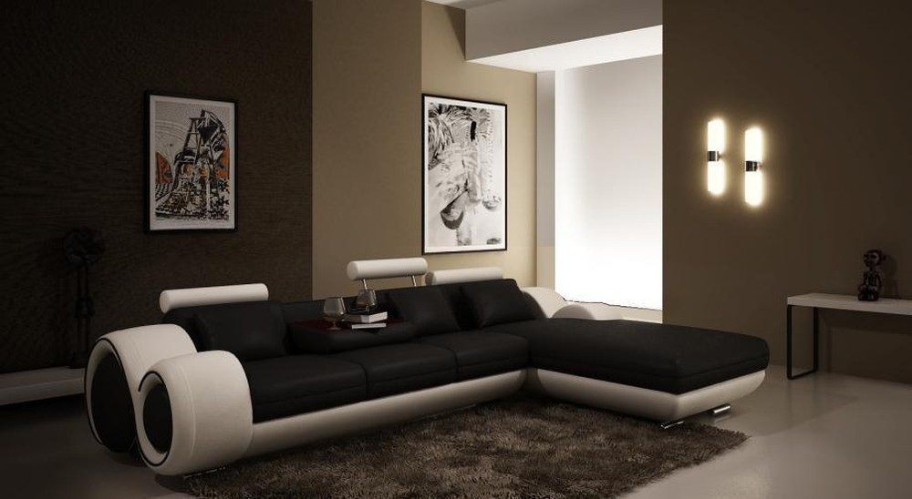 JVmoebel Ecksofa Eckcouch BERLIN aus italienischem Rindsleder mit Boxspring-Polsterung, Made in Europa