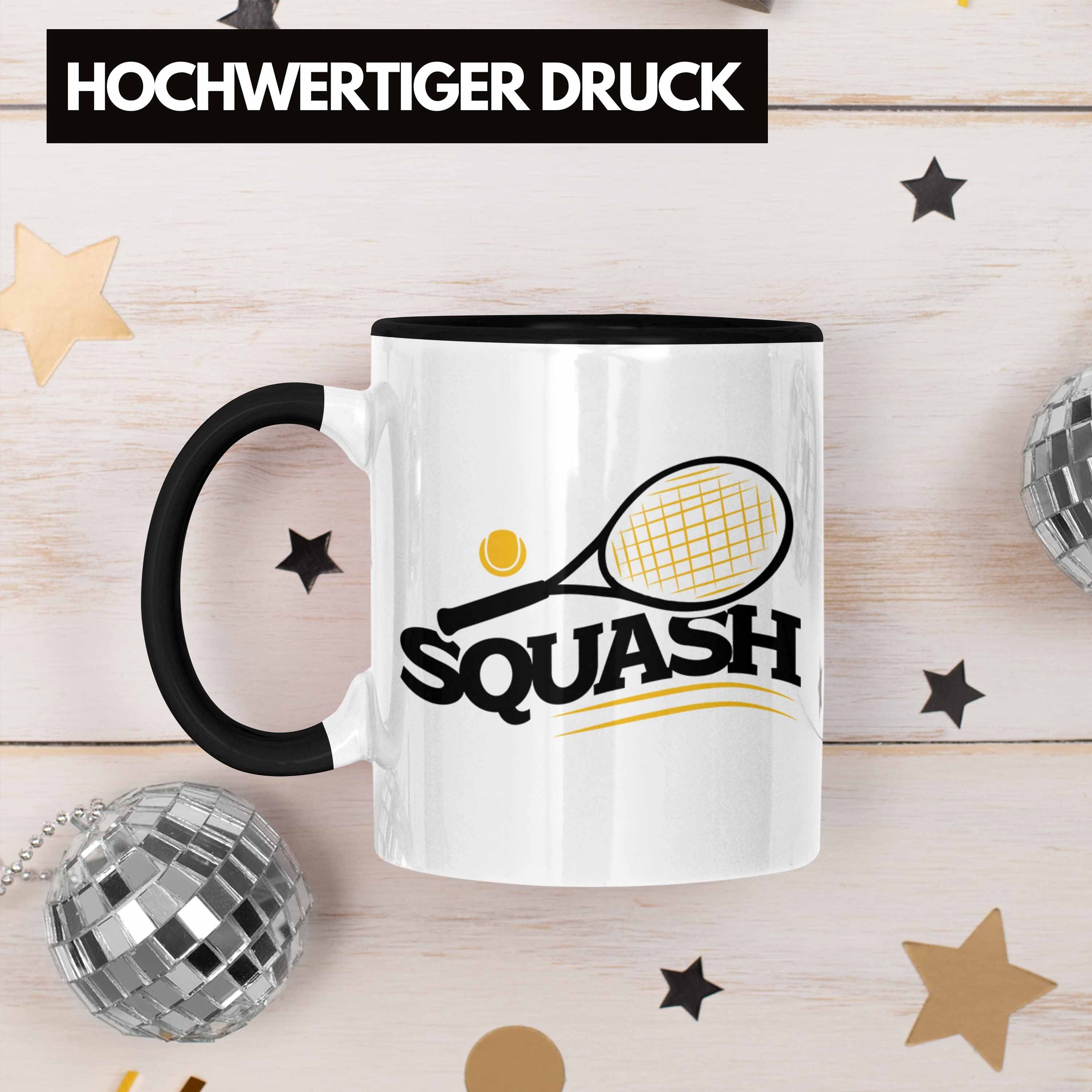 Tasse Squash-Spieler für Geschenk Trendation Squash-Tasse Lustige Schwarz