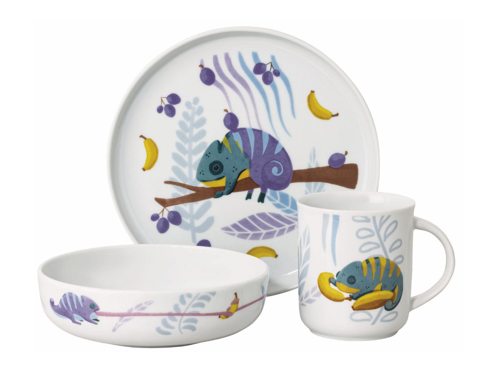 Rosenthal Geschirr-Set Kids Jungle Kinderset 3tlg, Porzellan