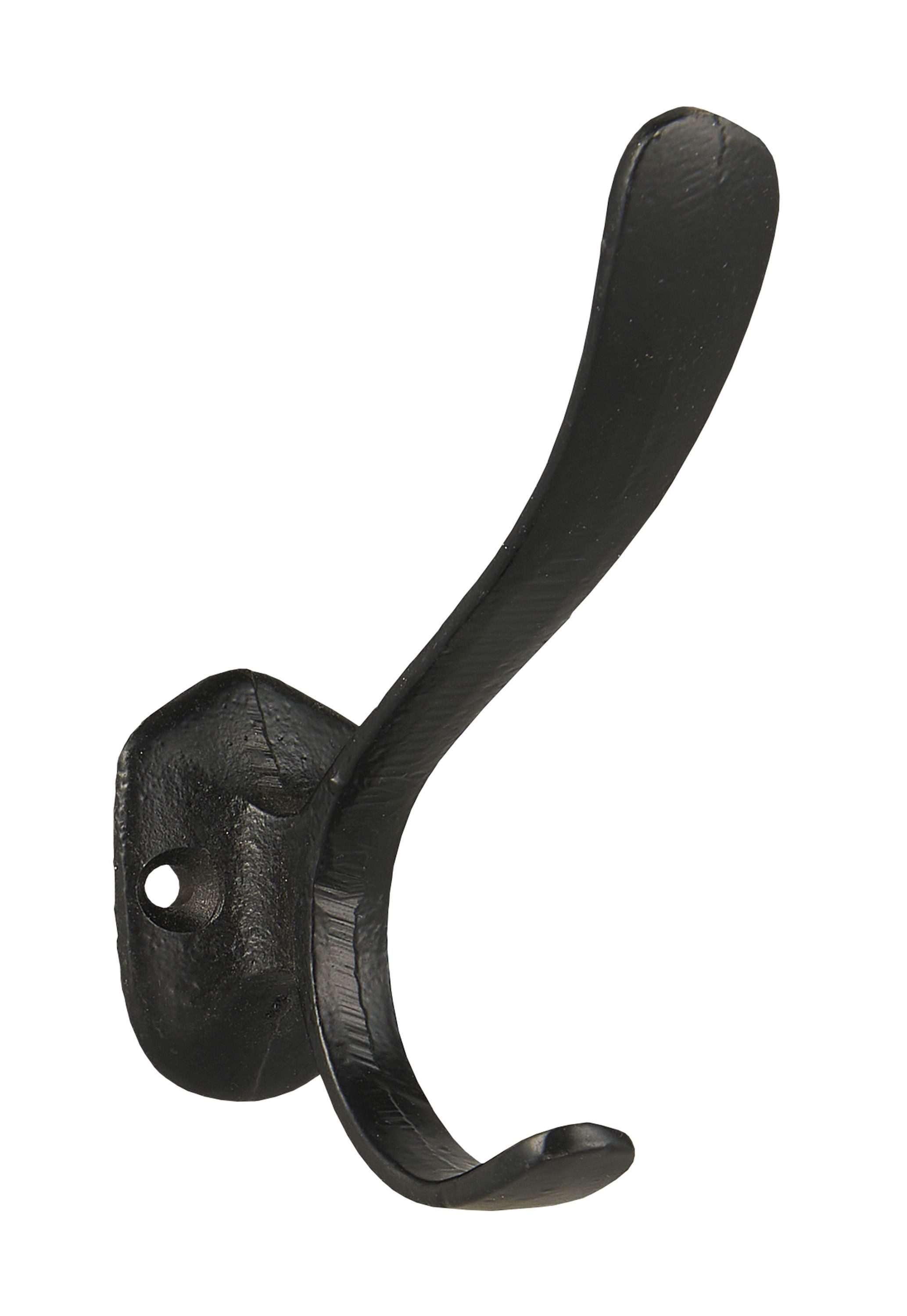 Ib Laursen Wandhaken Ib Laursen - Wandhaken Kleiderhaken Doppelhaken Haken Metall Schwarz
