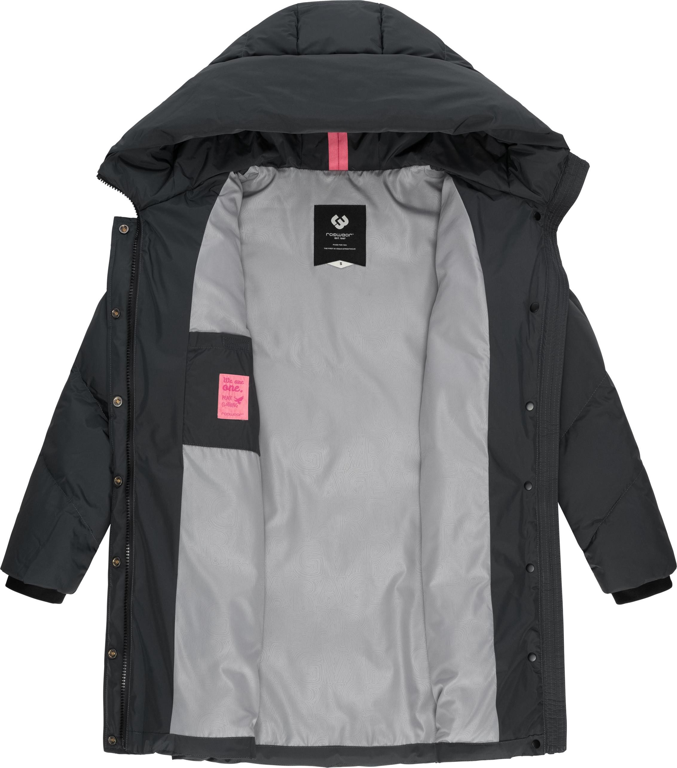 Ragwear Kurzmantel Avelin Wasserdichter gesteppter Damen Wintermantel