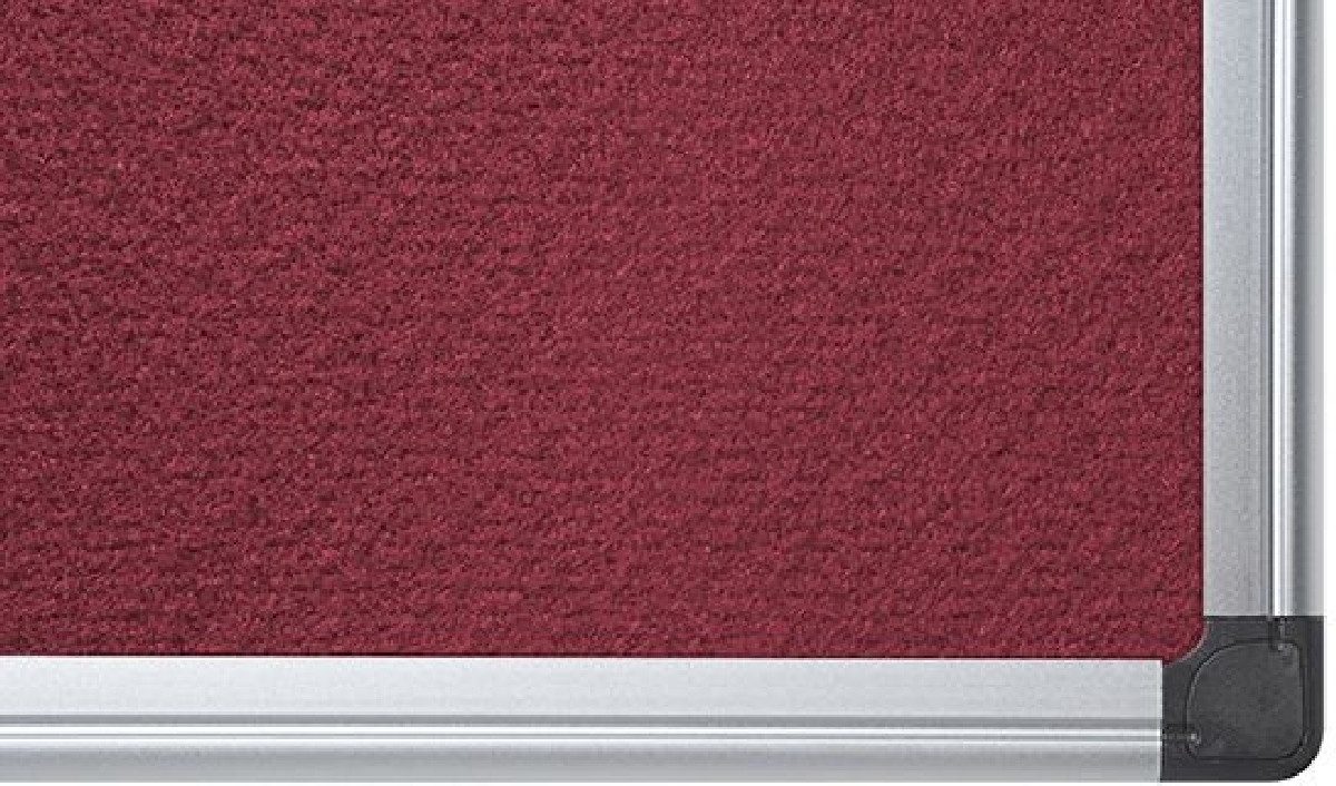 bi-office Pinnwand Pinnwand feuerhemmend Aluminiumrahmen 90x60cm burgunderrot