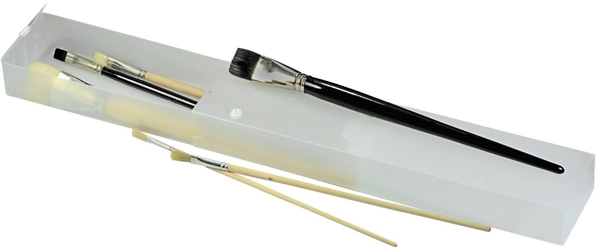 Federtasche Pinselbox 360x80x40mm weiß/transparent günstig online kaufen