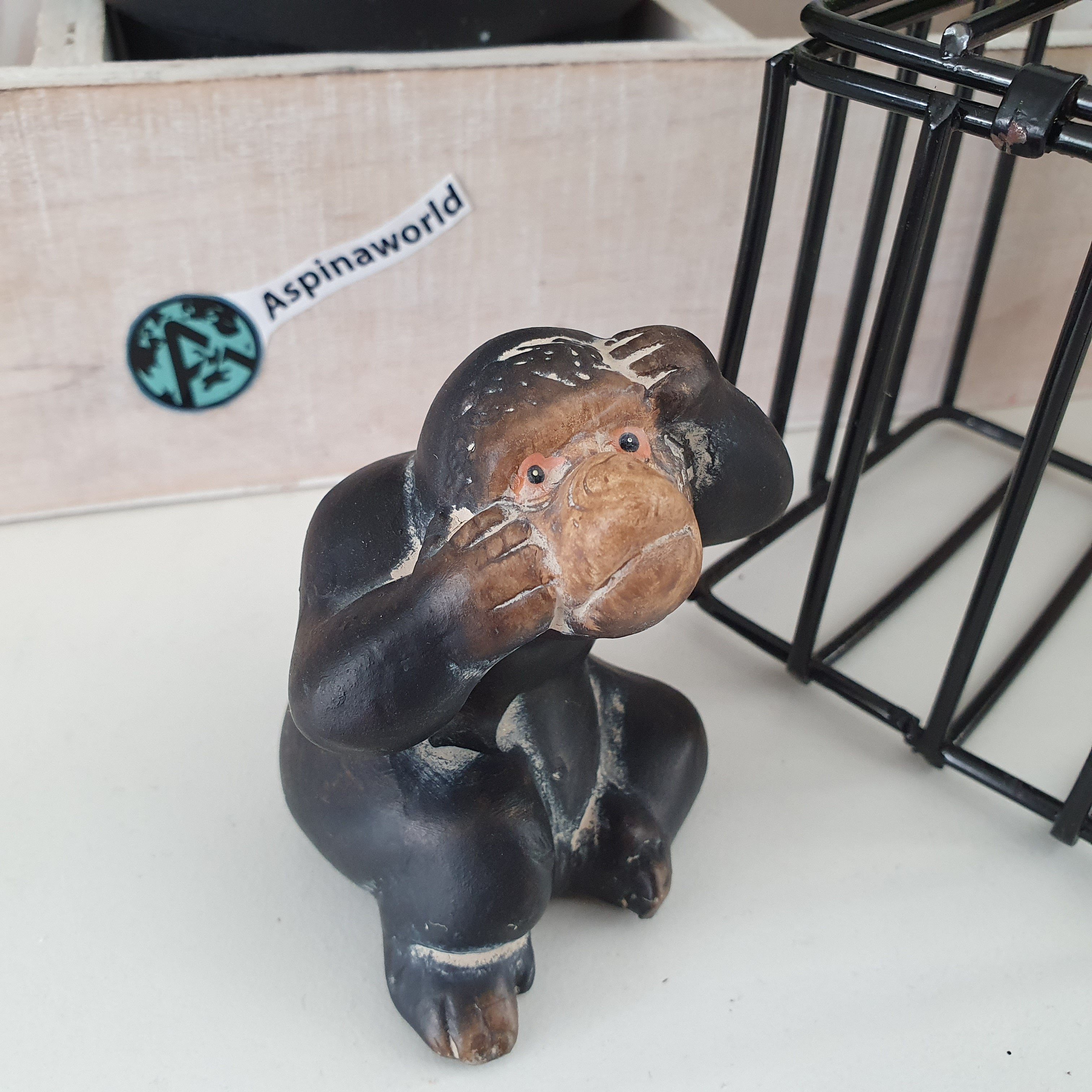 Aspinaworld Tierfigur Affen Käfig Figuren mit 8 cm 2