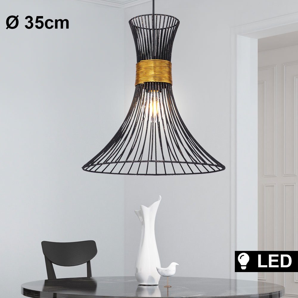 etc-shop LED Pendelleuchte, Leuchtmittel inklusive, Warmweiß, Decken Pendel Leuchte Filament Retro Design Wohn Ess Zimmer