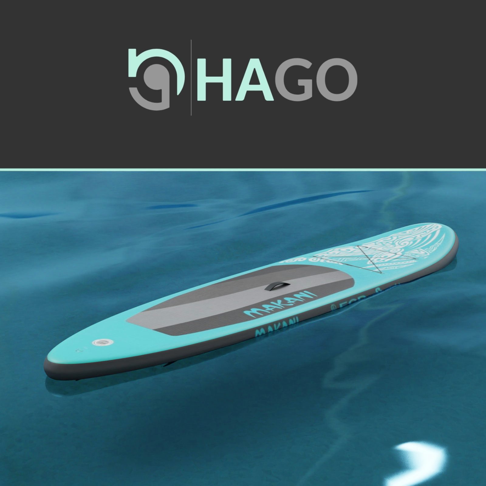 HAGO Inflatable SUP-Board Stand Up Paddle Board Allround SUP Komplettset 320 cm Drop-Stitch-Kern