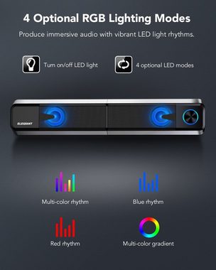 ELEGIANT SR400 Hi-Fi Computerlautsprecher: Intensiver Sound! 2.0 Gaming-Lautsprecher (Kein, Außergewöhnlicher Klang, Lautsprecher 2.0 System)