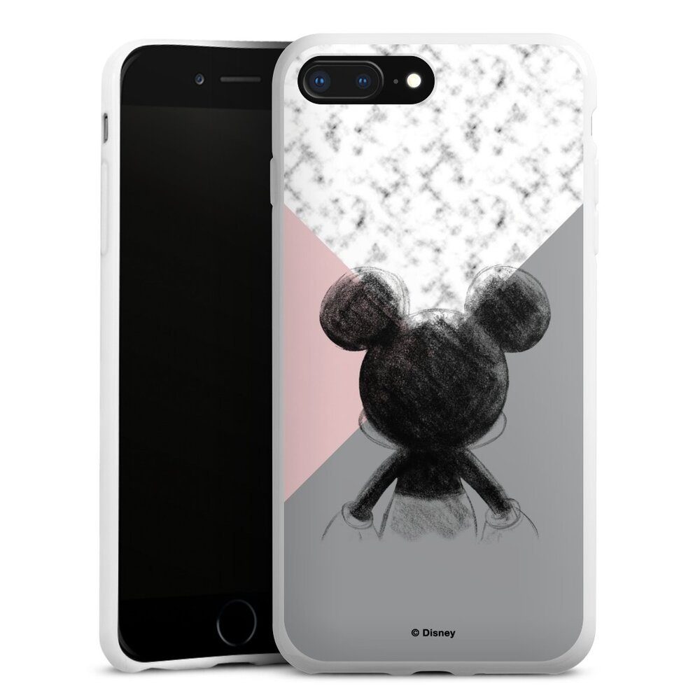 DeinDesign Handyhülle Disney Marmor Mickey Mouse Mickey Mouse Scribble,  Apple iPhone 7 Plus Silikon Hülle Bumper Case Handy Schutzhülle