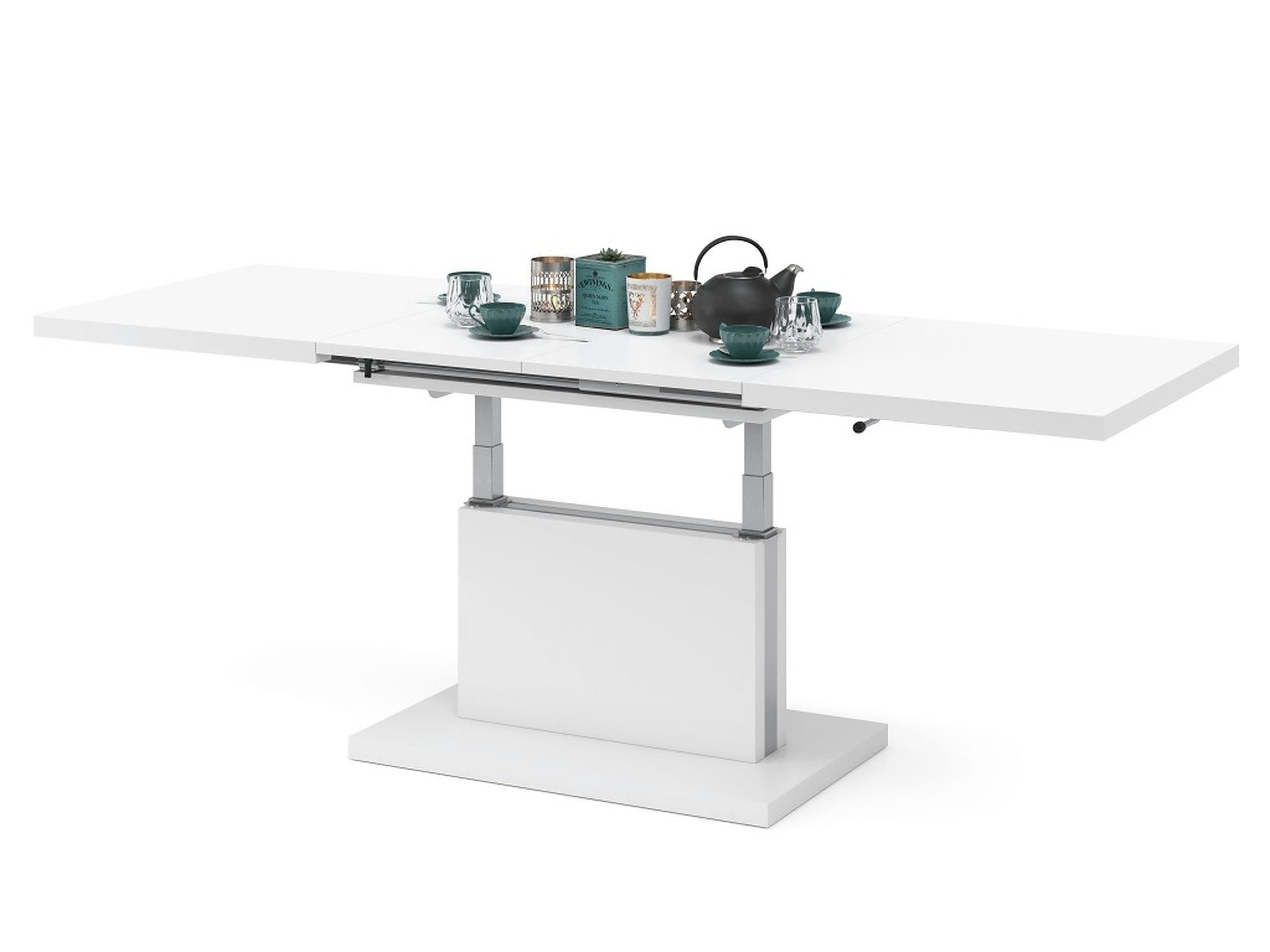 Mazzoni Couchtisch Aston Weiß Matt stufenlos günstig online kaufen