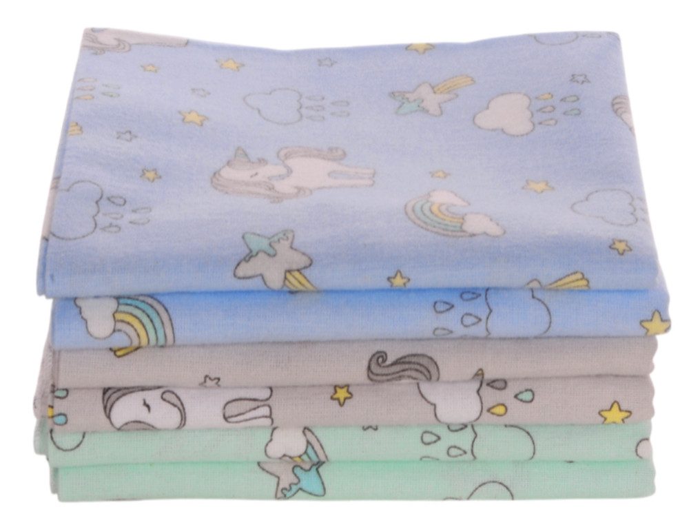 La Bortini Stoffwindeln Baby Tücher 6er Set 60x80 aus Flanell Spucktücher Paket, aus reiner Buamwolle, neutral, Babyzubehör