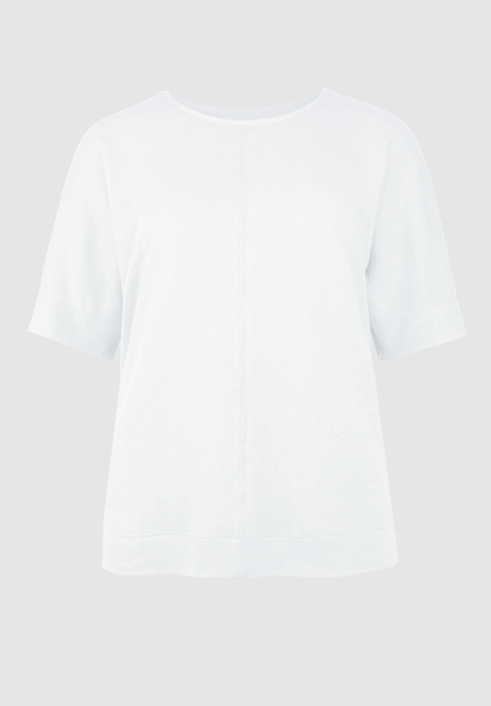 moderner JULIE Shirt coolen und white Rundhalsshirt Details Web in Optik bianca