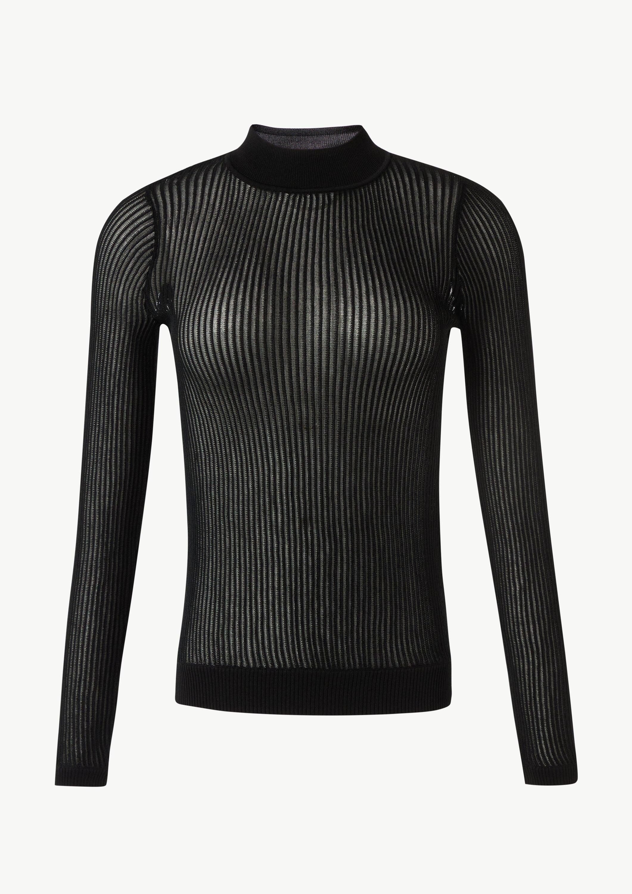 comma Longpullover Strickpullover Strickpullover mit Rippstruktur