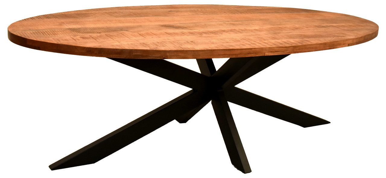 MR.DEKO Esszimmer-Set Mangoholz Tisch Avola & Stühle Matera grün oval, (Küchenmöbel für 4-6 Personen, 5-St), Esstisch Holz mit Diningsesseln 360° drehbar