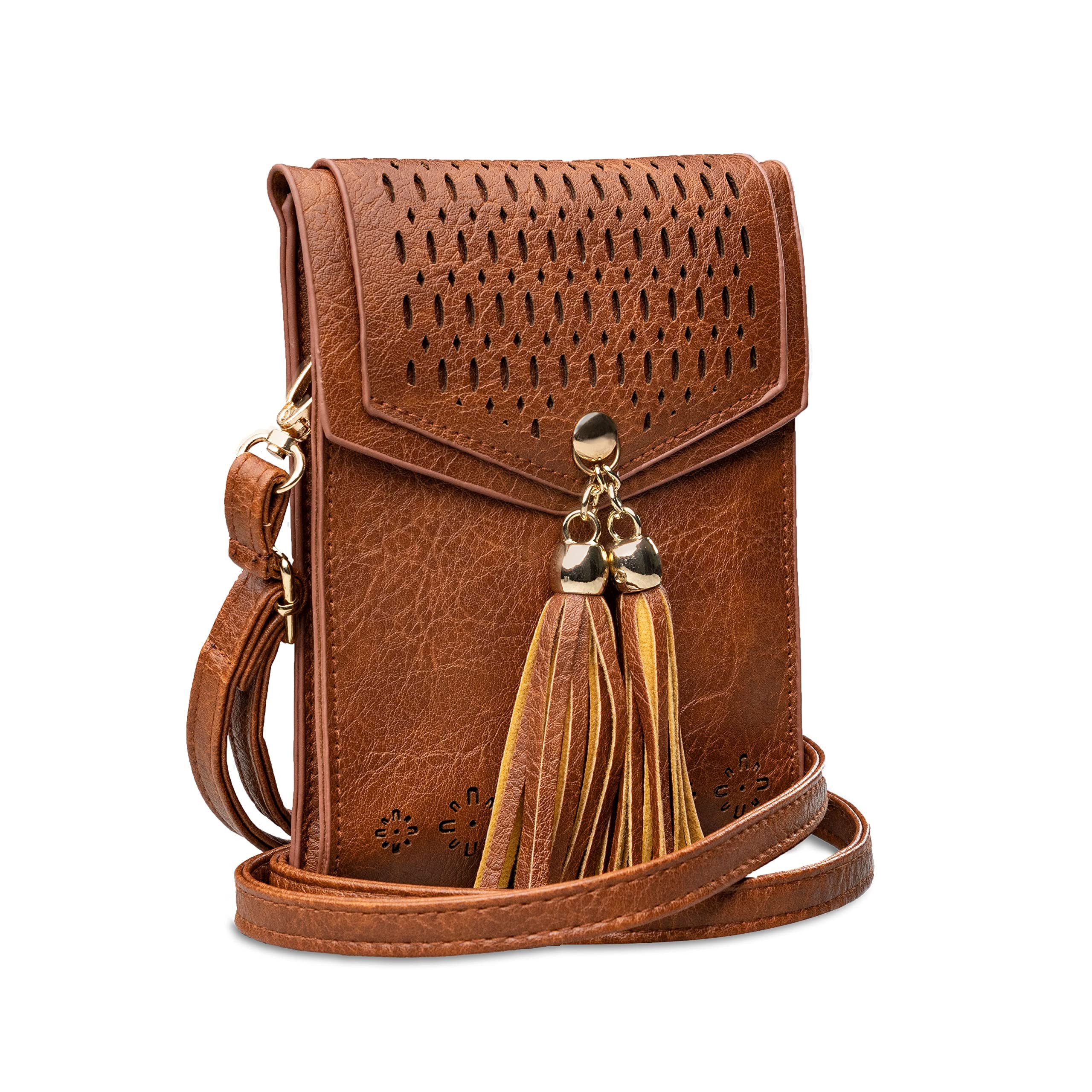 XiRRiX Handytasche Handy Tasche Damen zum Umhängen - Umhängetasche aus Lederimitat (1-tlg., kompatibel mit Apple Iphone), in wunderschönem Design