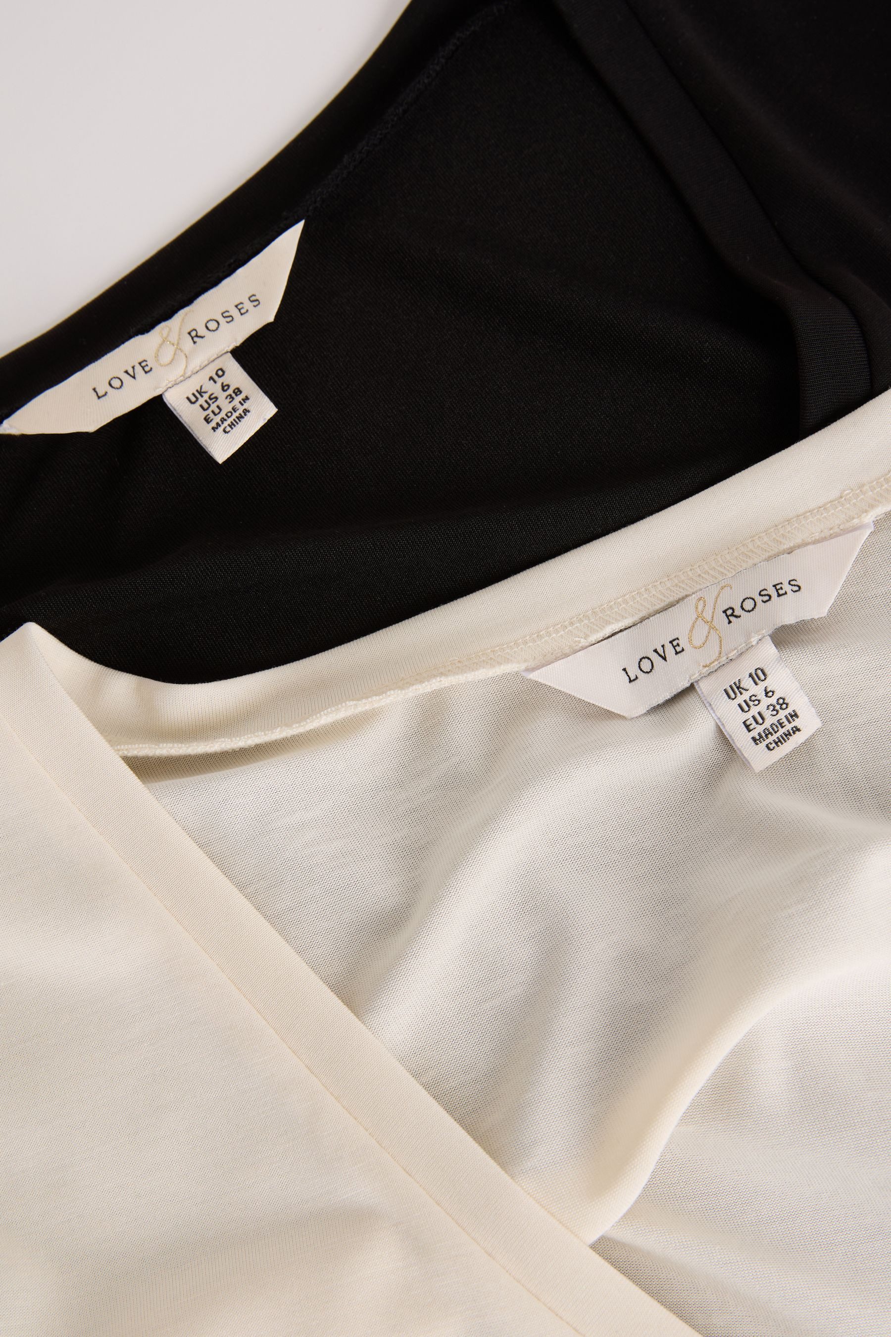 Love & Roses V-Shirt Love & Roses T-Shirt mit V-Ausschnitt, Multipack (2-tlg)