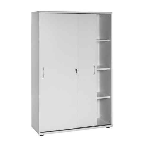 Lomadox Aktenschrank TYP4000 lichtgrau, 4OH, Schiebetüren, BxHxT ca. : 100x153x39,5 cm