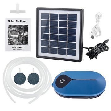 yozhiqu Teichbelüfter Solar-Aquarium-Sauerstoffpumpe, USB, geräuschlose Sauerstoffpumpe, (1-St), Solarbetriebener Oxygenator, Teichwasser-Oxygenator, Sauerstoffpumpe