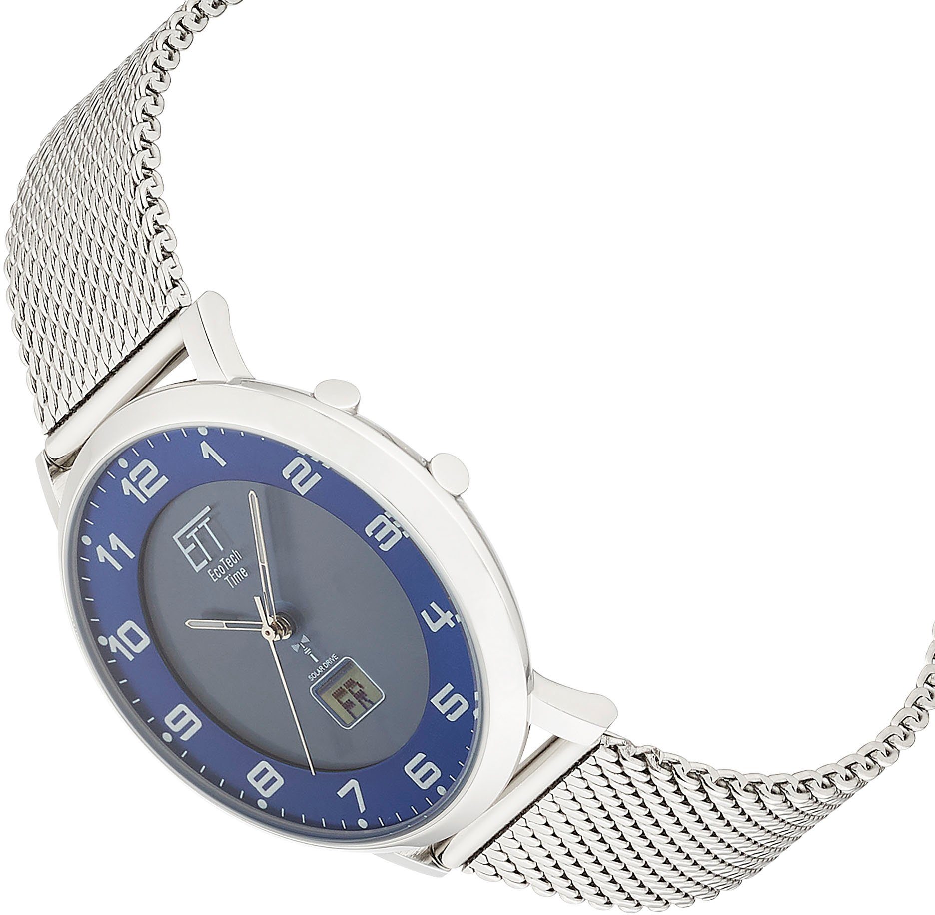 ETT Funkuhr Atacama EGS-11621-32MS, (Set, 2-tlg., mit Wechselband aus Leder), Armbanduhr, Herrenuhr, Datum, Solar, ideal auch als Geschenk