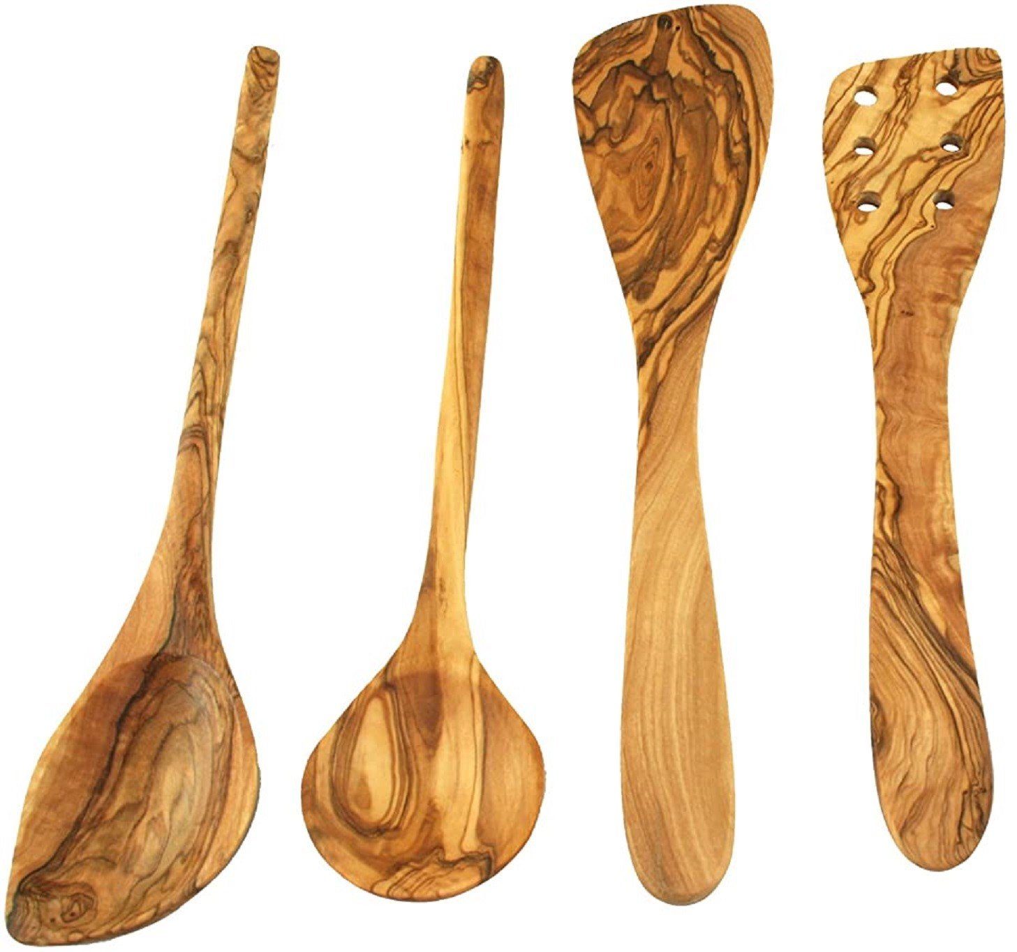 Soapbrothers Besteck-Set Besteck Olivenholz für die Küche, als Set zwischen zwei bis 6 Teilen (4-tlg), 10 Personen, Olivenholz