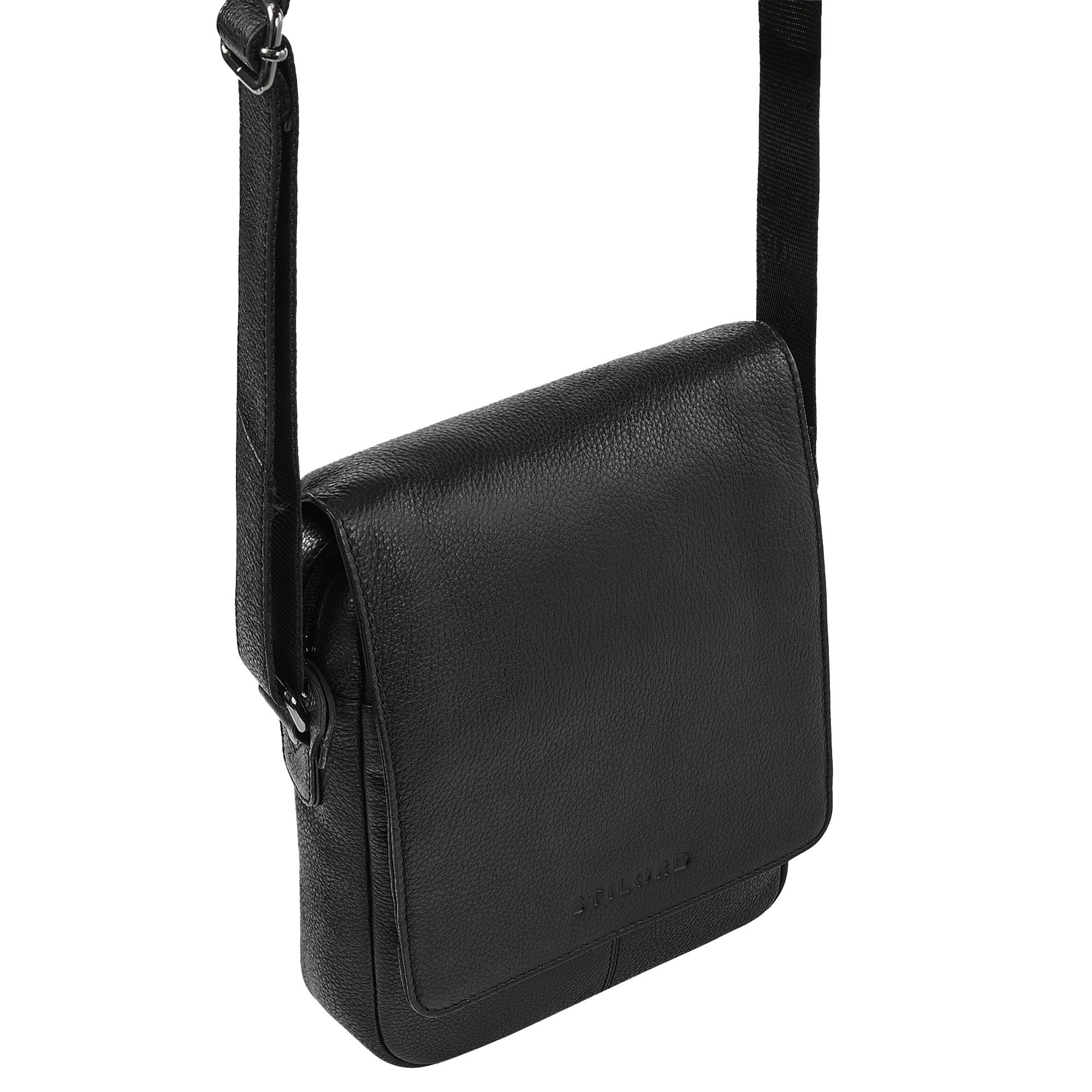 STILORD Schultertasche "Remo" Stilvolle Umhängetasche Herren Klein Leder Tablet 10,1 Zoll
