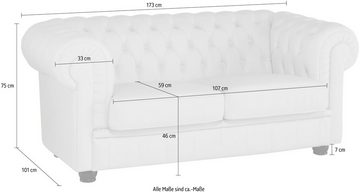 Max Winzer® Chesterfield-Sofa Kent, 2-Sitzer mit edler Knopfheftung, Breite 175 cm